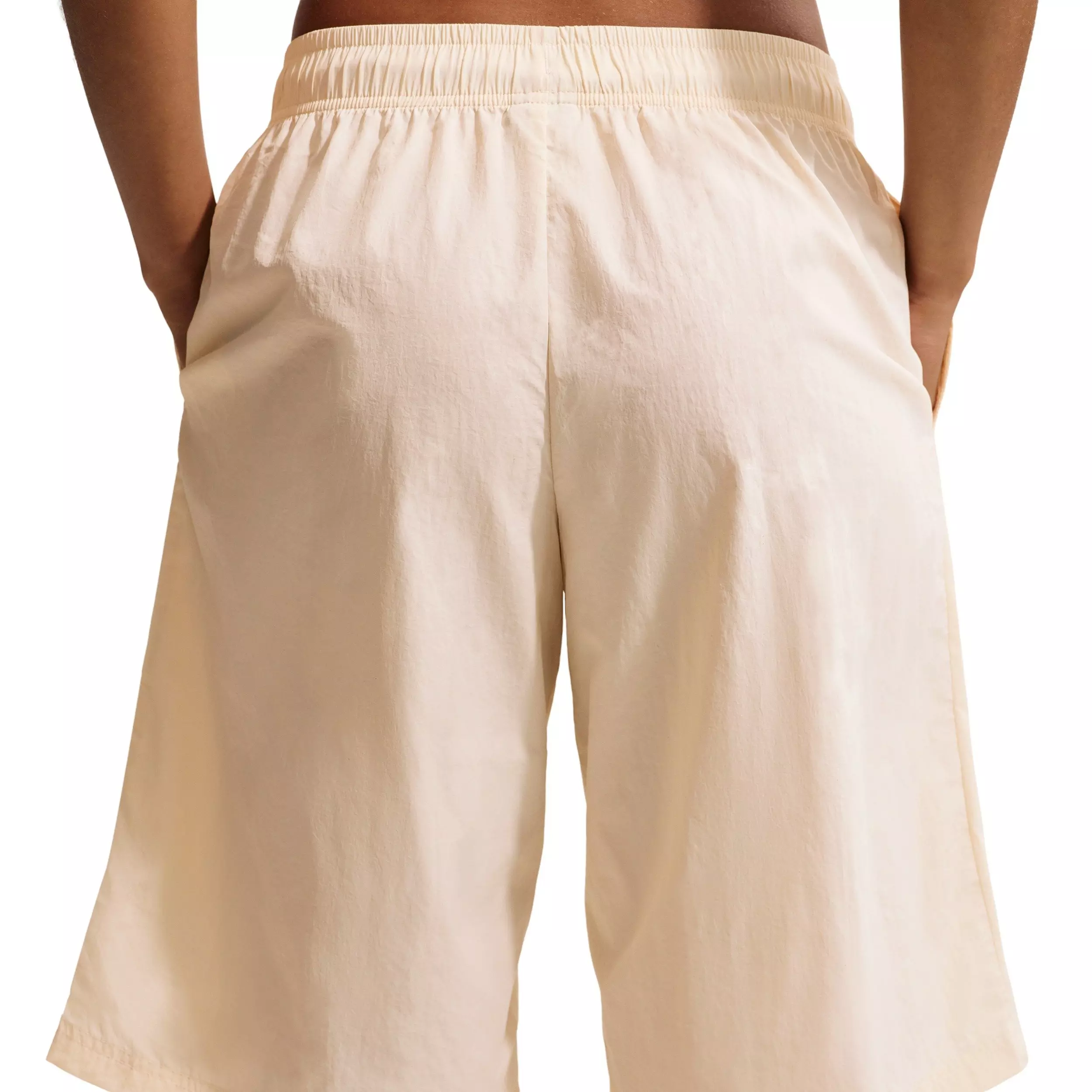 Nike Women's Sportswear Mid-Rise Loose Knee-Length Shorts - OFF-WHITE/BLACK