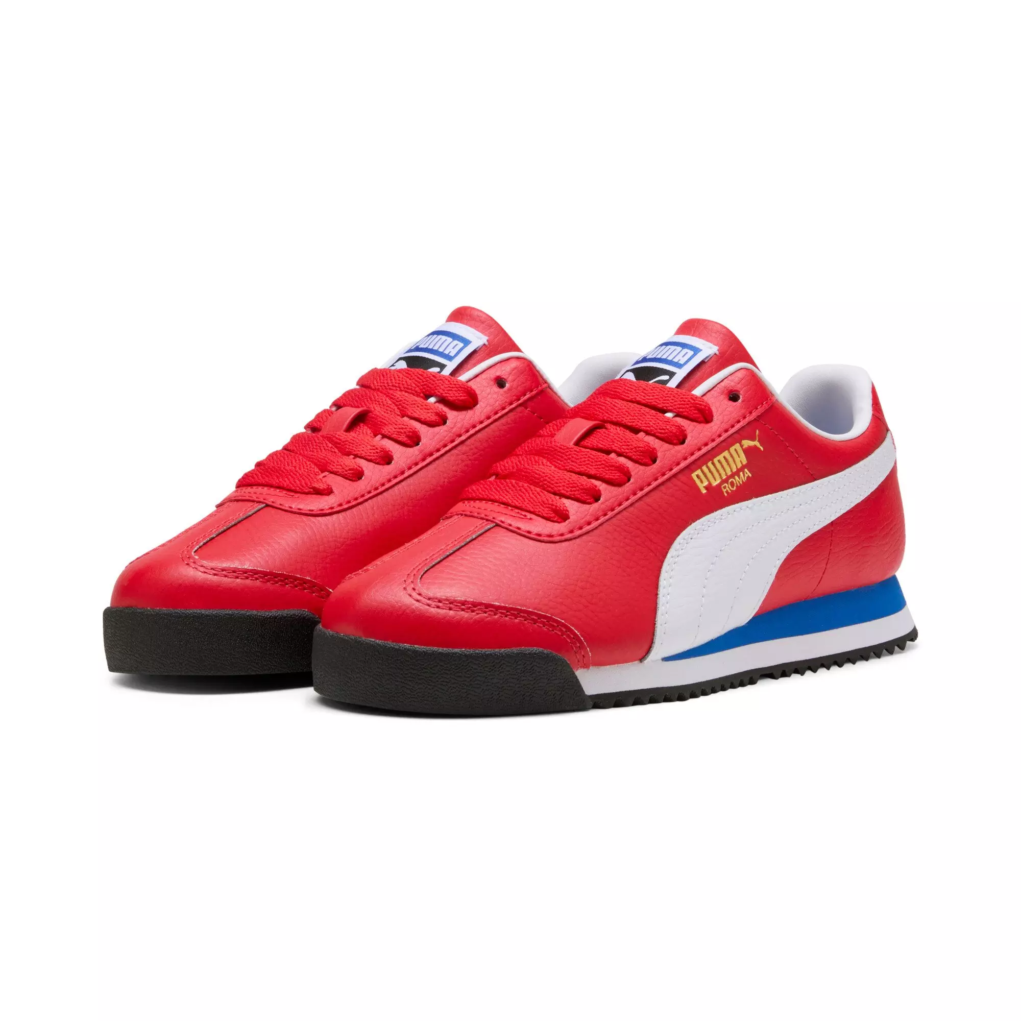 PUMA Roma 24 Standard "For All Time Red/PUMA White" Grade School Boys' Shoe - RED/WHITE