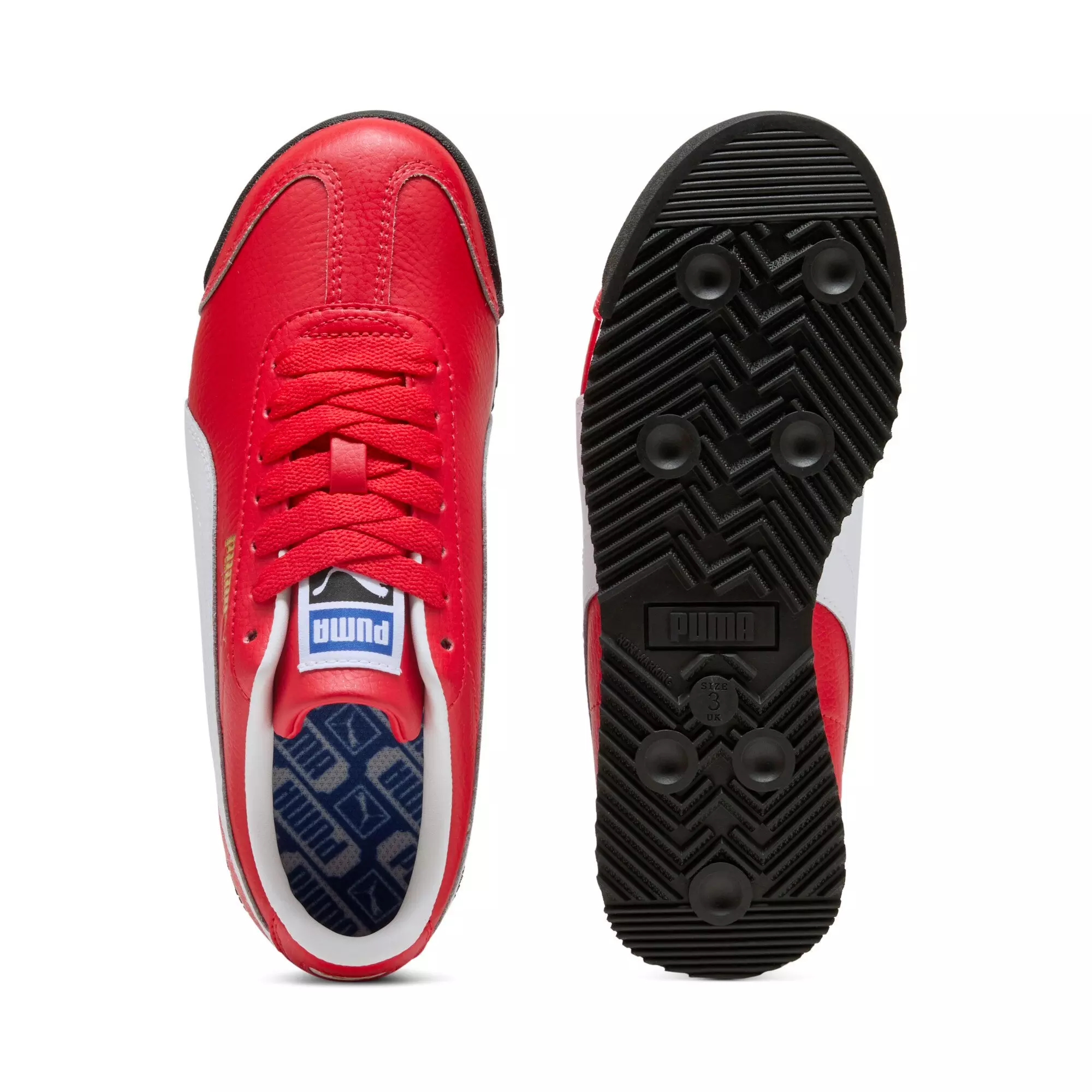 PUMA Roma 24 Standard "For All Time Red/PUMA White" Grade School Boys' Shoe - RED/WHITE