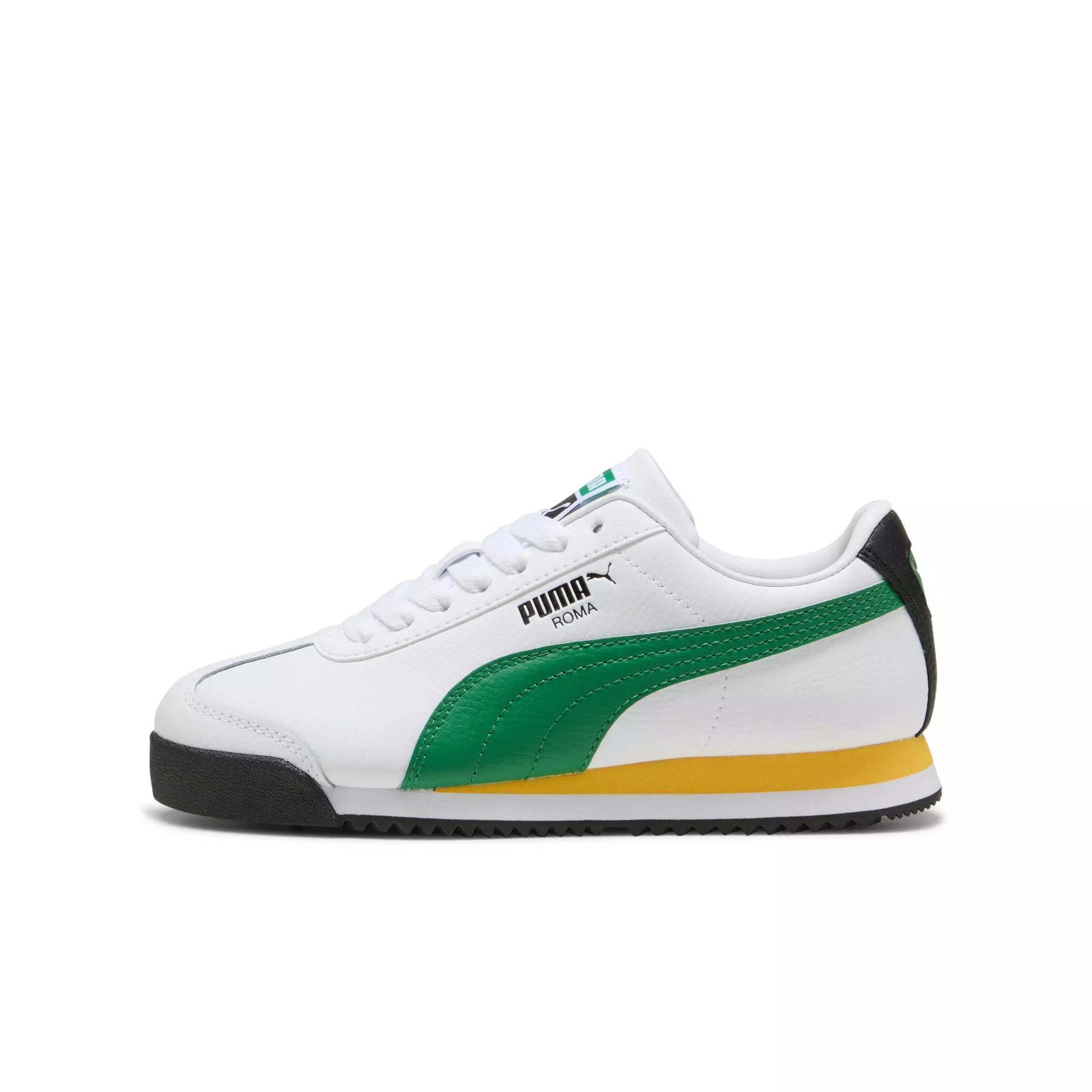PUMA Roma 24 Standard "PUMA White/Archive Green" Grade School Boys' Shoe - WHITE/GREEN