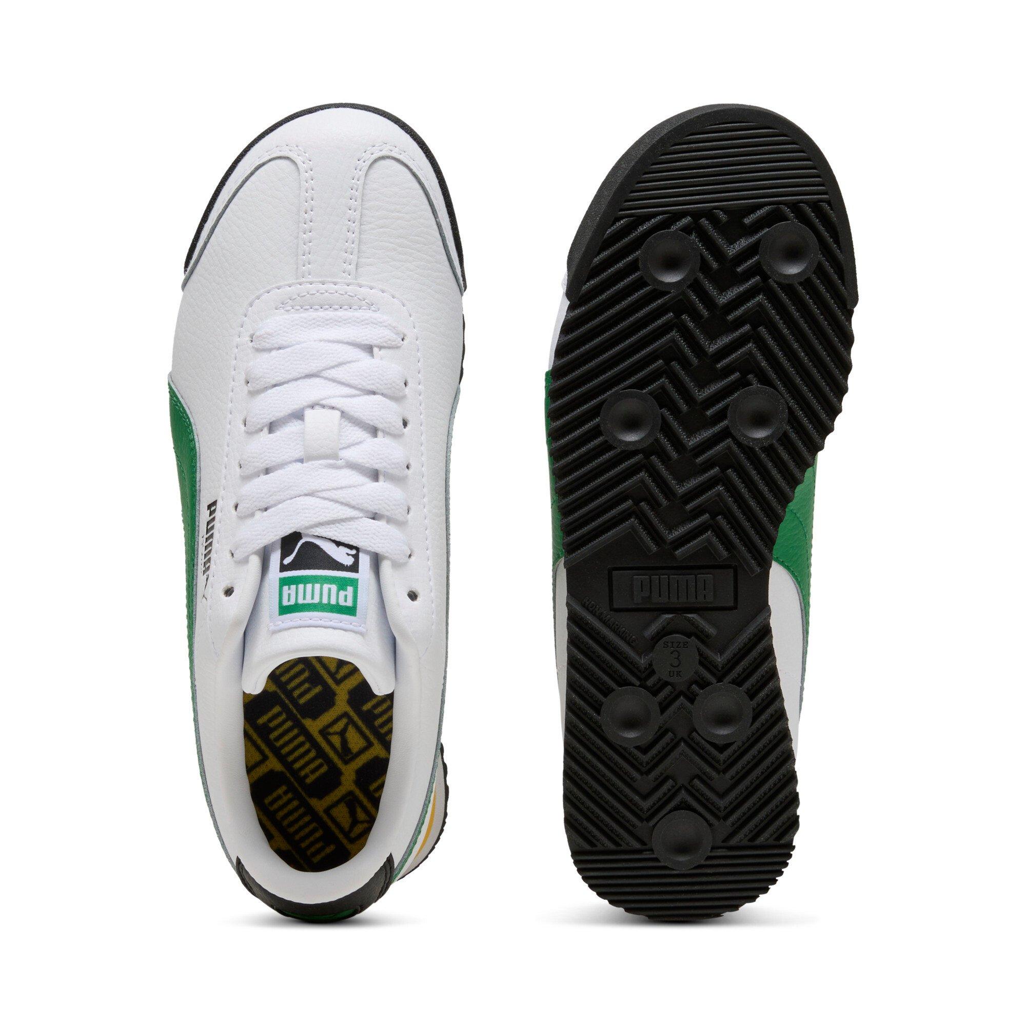 PUMA Roma 24 Standard Grade School Boys' "PUMA White/Archive Green" Shoe