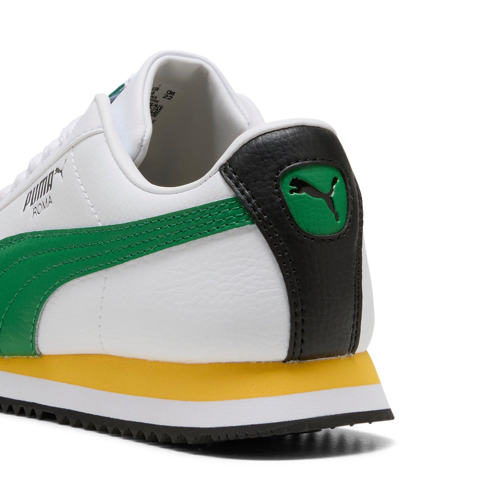 PUMA Roma 24 Standard Grade School Boys' "PUMA White/Archive Green" Shoe