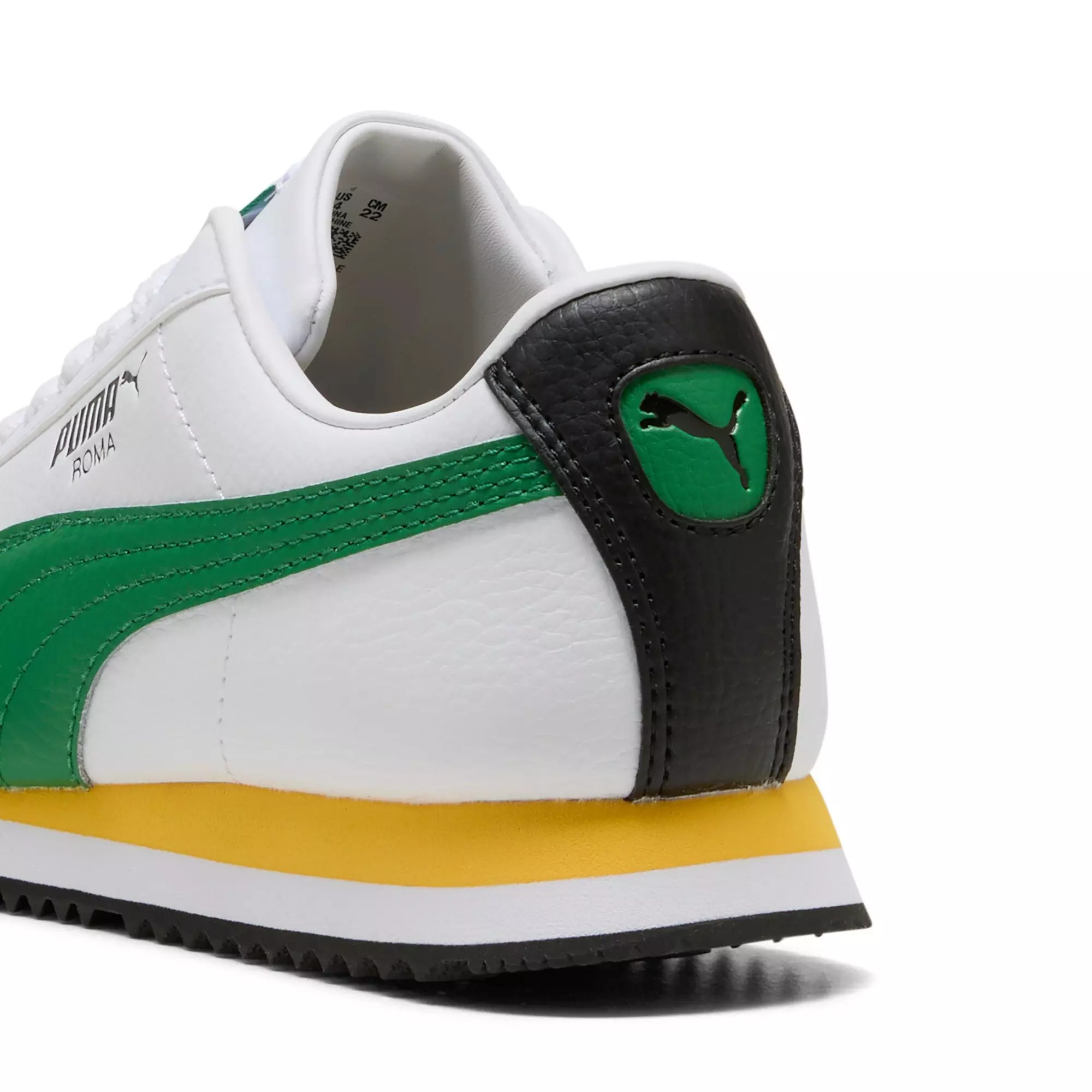 PUMA Roma 24 Standard "PUMA White/Archive Green" Grade School Boys' Shoe - WHITE/GREEN
