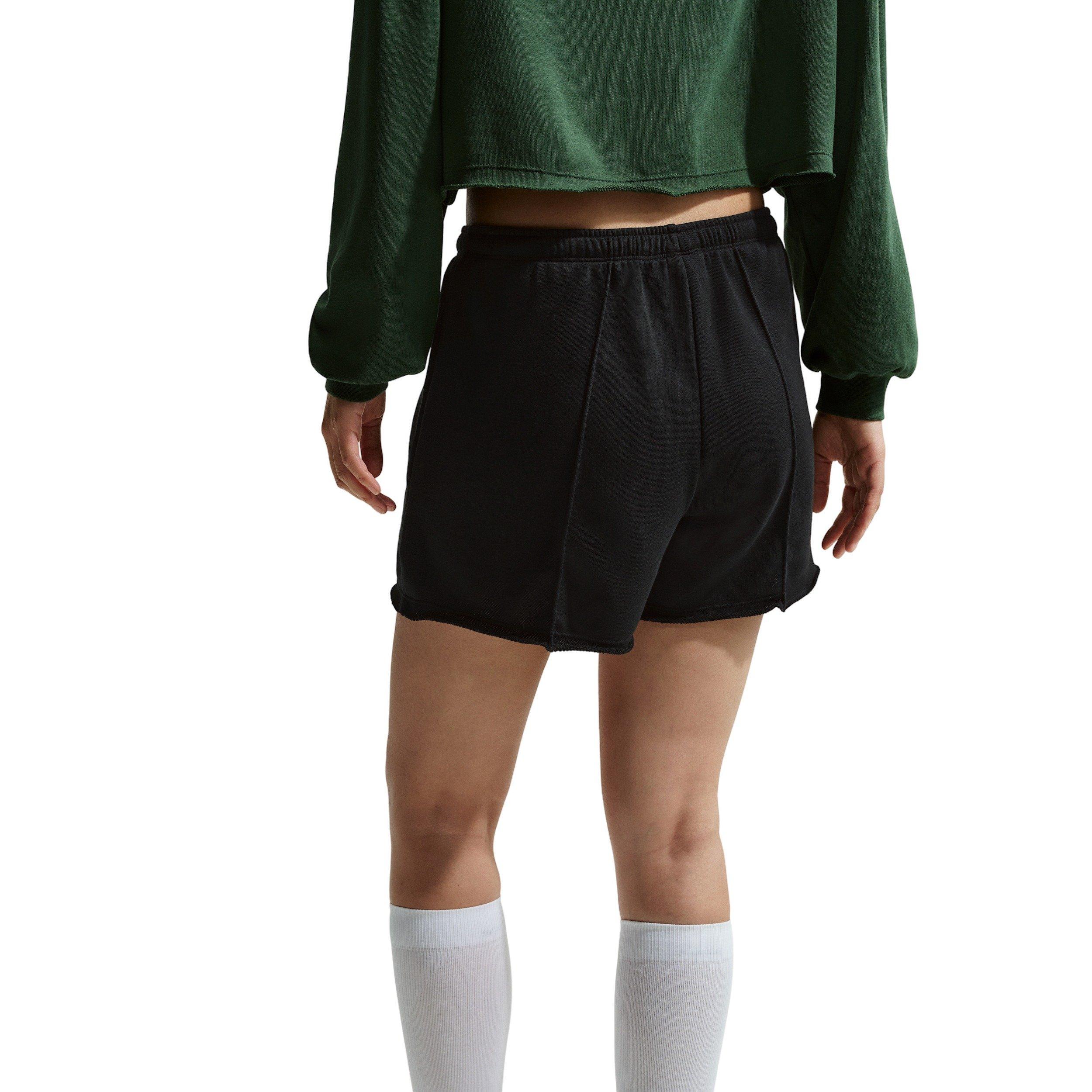 Nike Women's Sportswear Chill Terry Mid-Rise French Terry Shorts - BLACK Thumbnail View 2