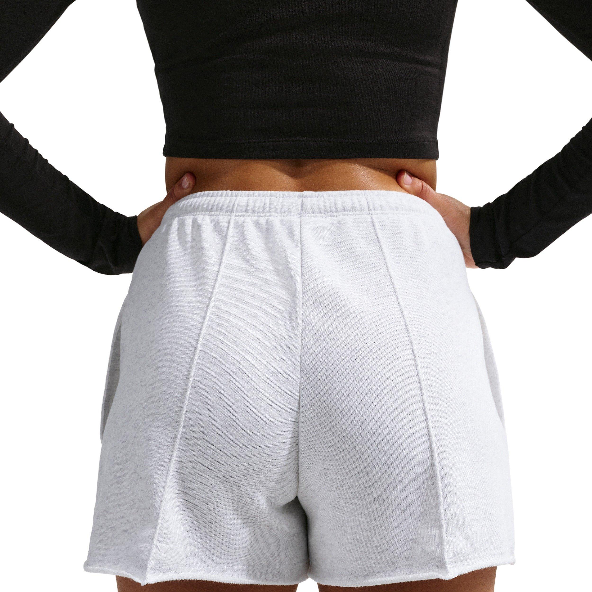Nike Women's Sportswear Chill Terry Mid-Rise French Terry Shorts - LIGHT GREY Thumbnail View 4
