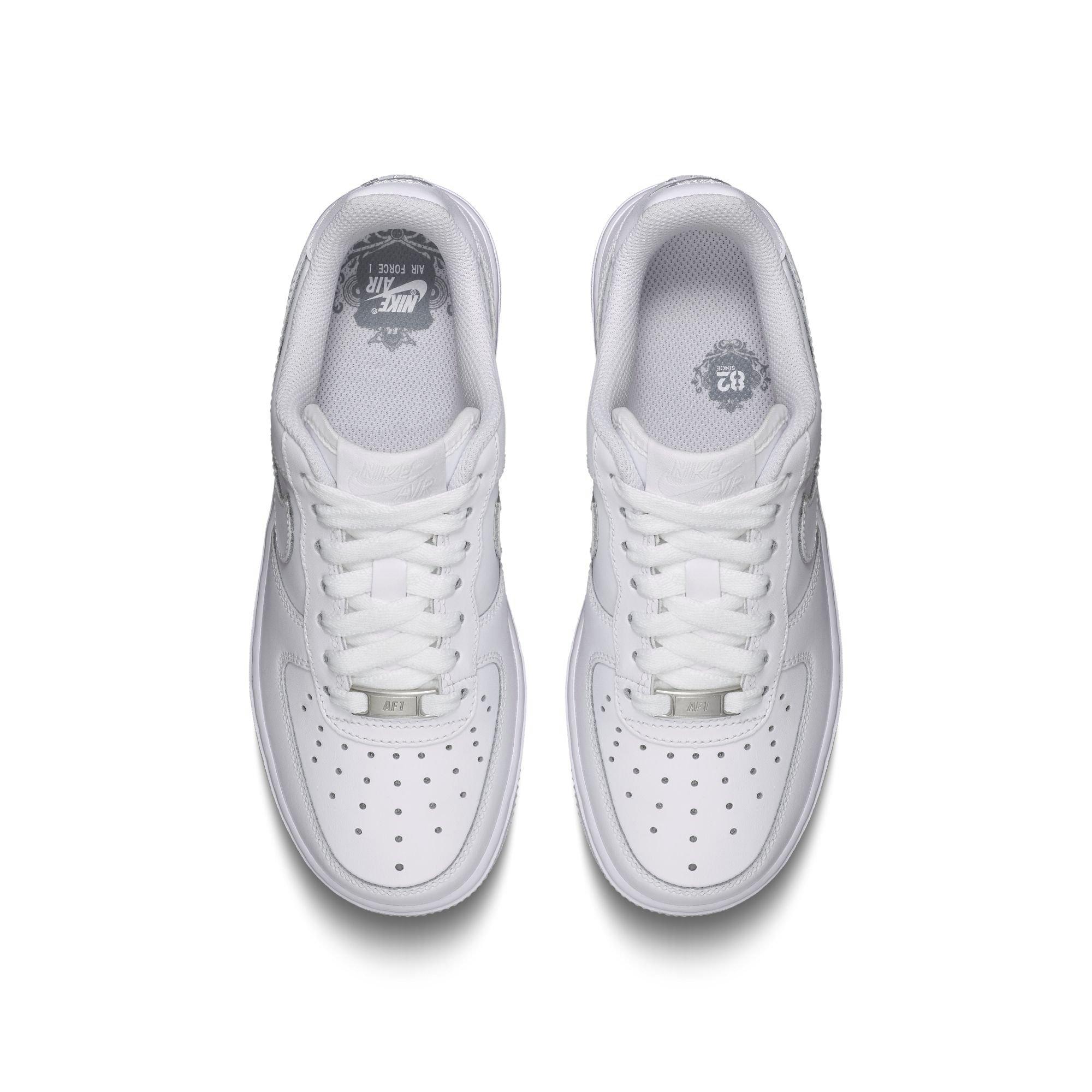 Nike Air Force 1 Low Grade School "White" Kids' Casual Shoe - WHITE Thumbnail View 4