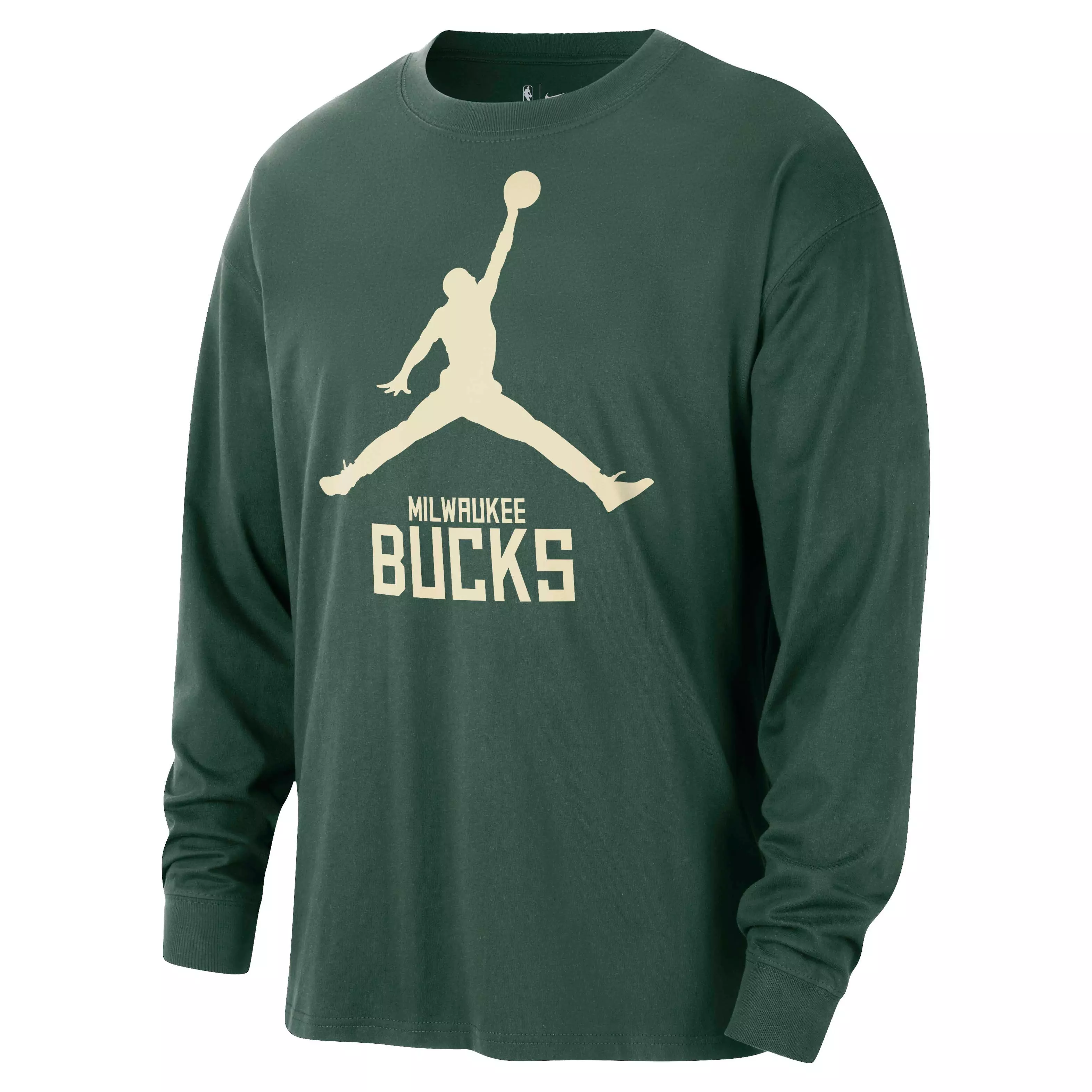 Jordan Men's Milwaukee Bucks Essential NBA Long-Sleeve T-Shirt - Green - GREEN