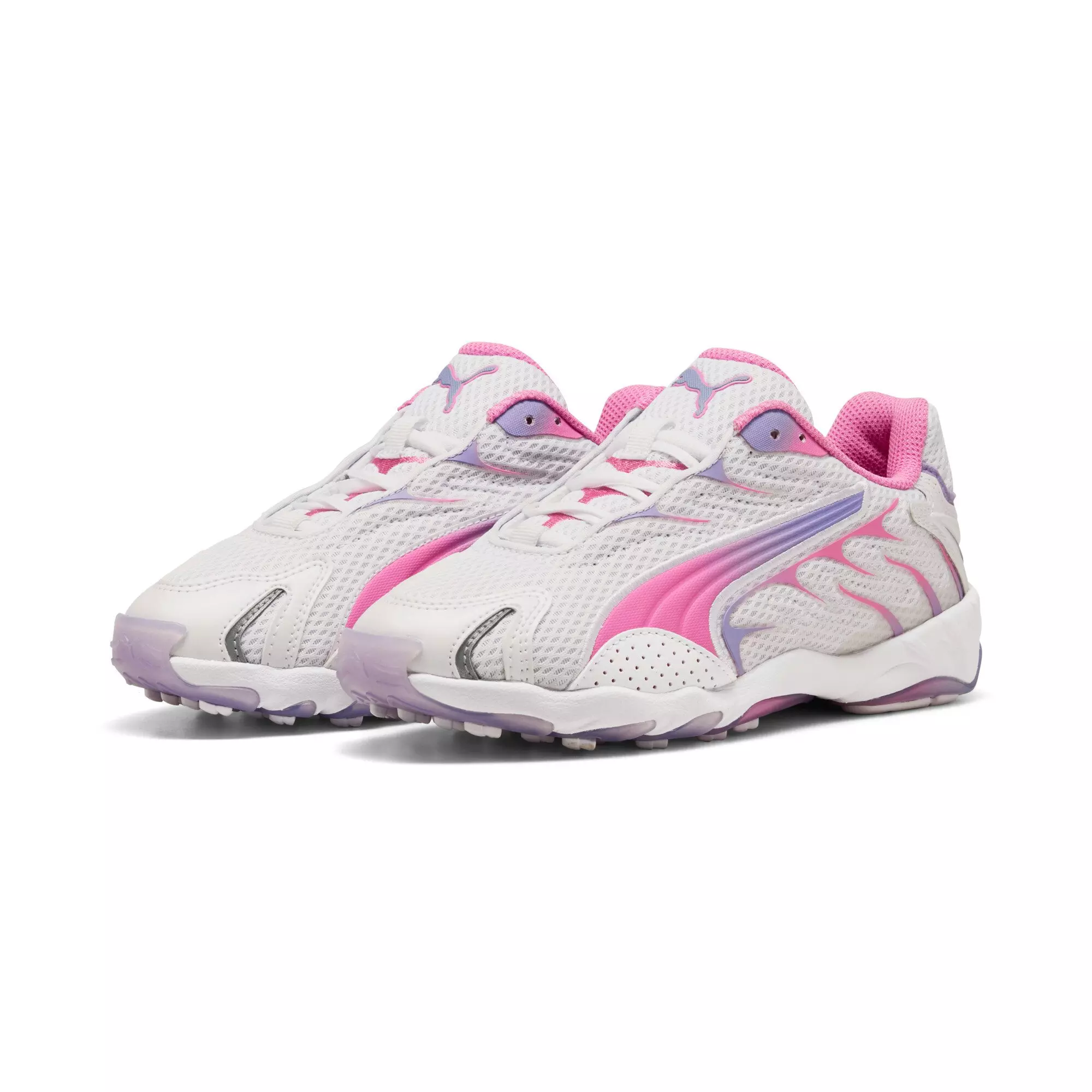 PUMA Inhale "PUMA White/Posie Pink" Grade School Girls' Shoe - WHITE/PINK