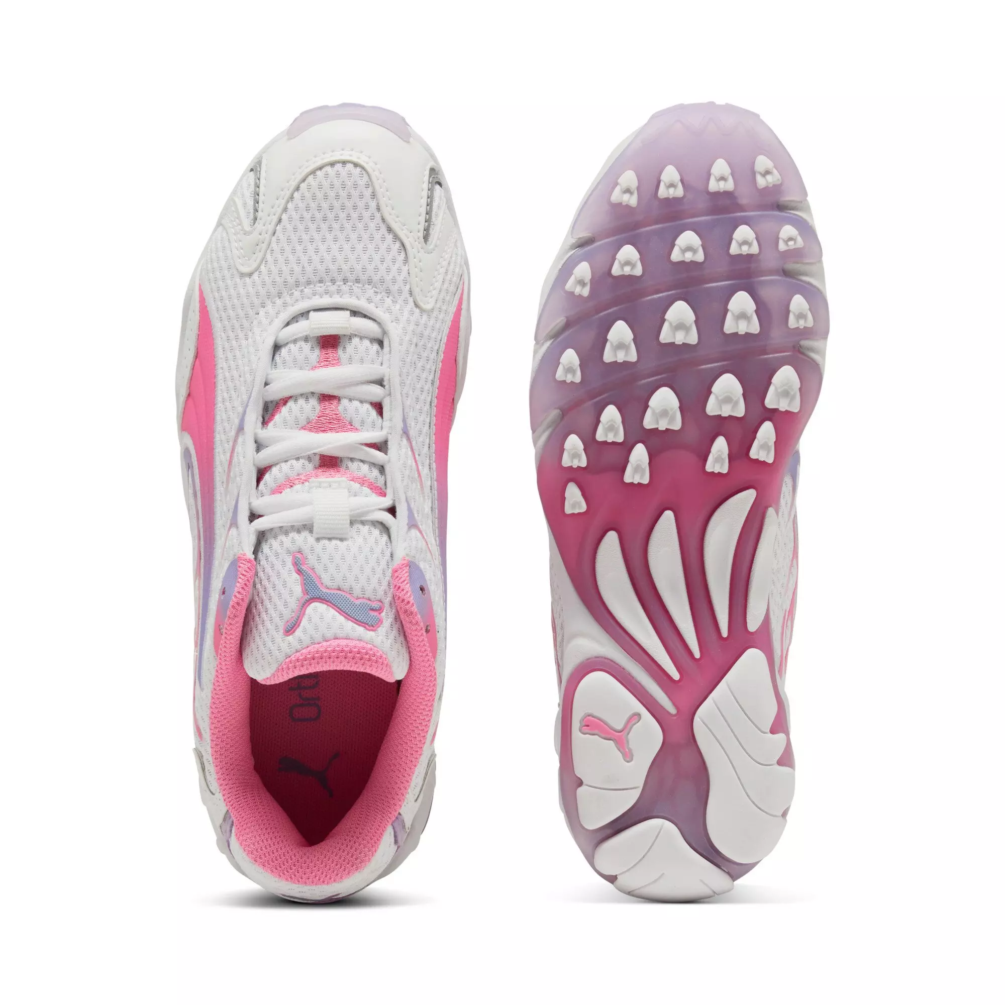 PUMA Inhale "PUMA White/Posie Pink" Grade School Girls' Shoe - WHITE/PINK