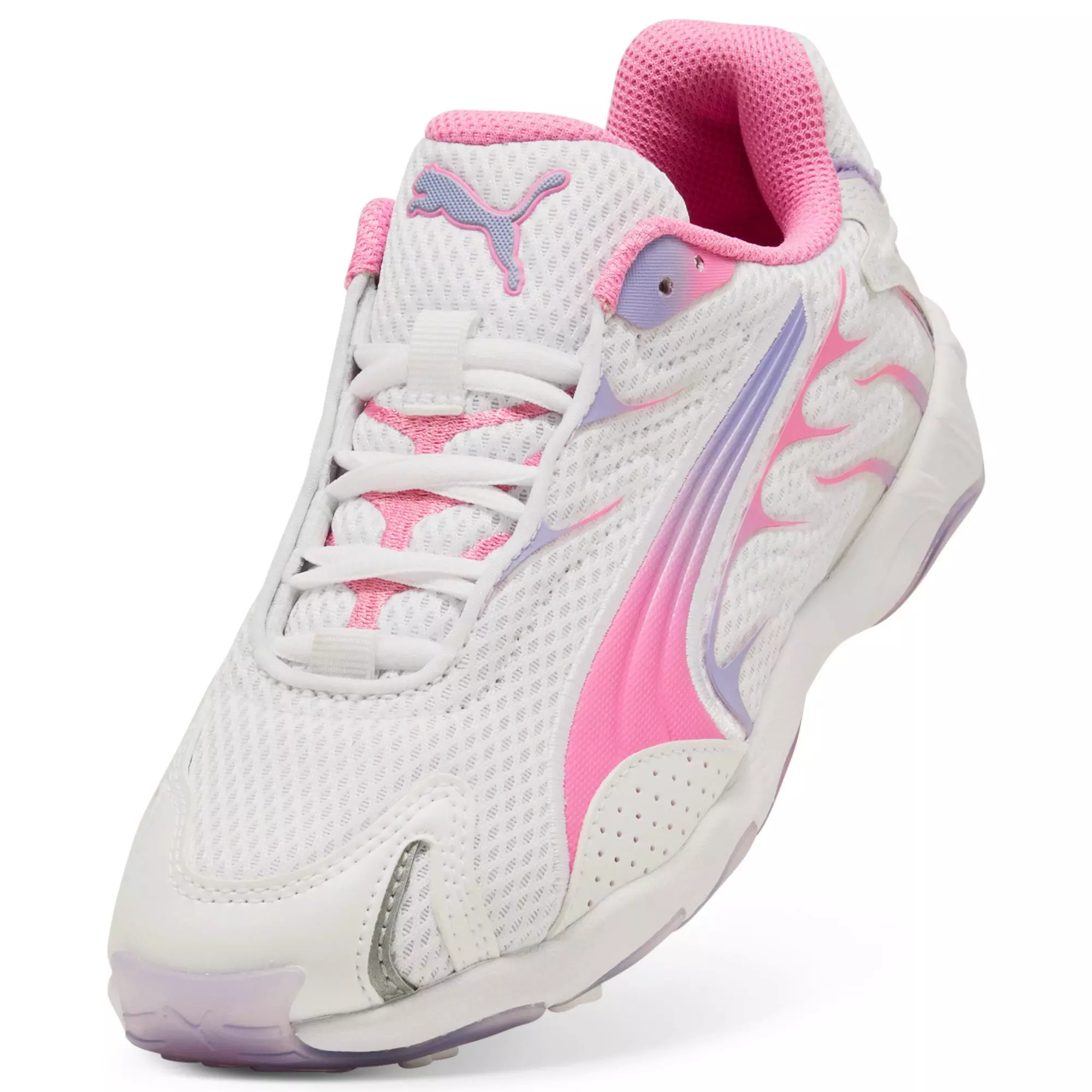 PUMA Inhale "PUMA White/Posie Pink" Grade School Girls' Shoe - WHITE/PINK