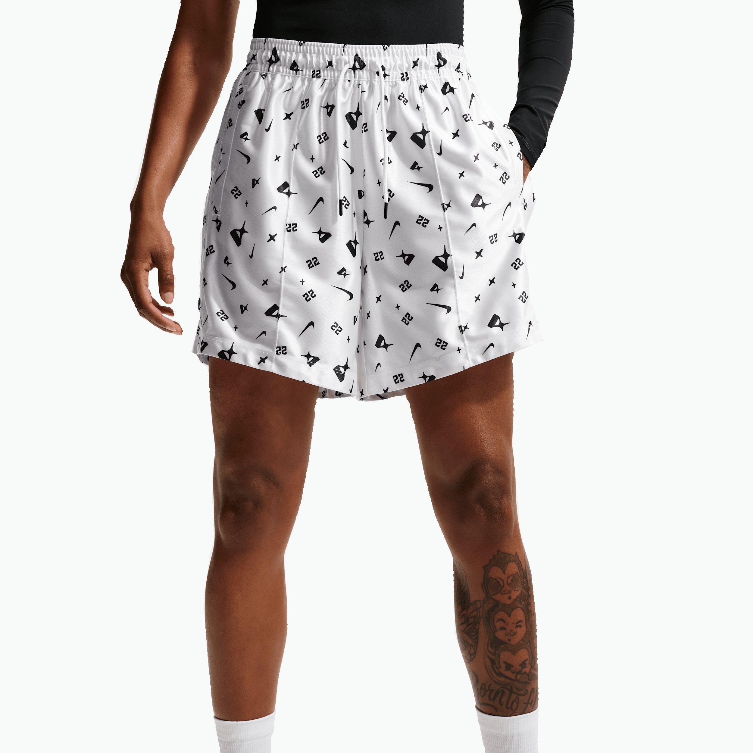 Nike A'ja Wilson "White/Black" Women's Dri-FIT Basketball Short - WHITE/BLACK Thumbnail View 1