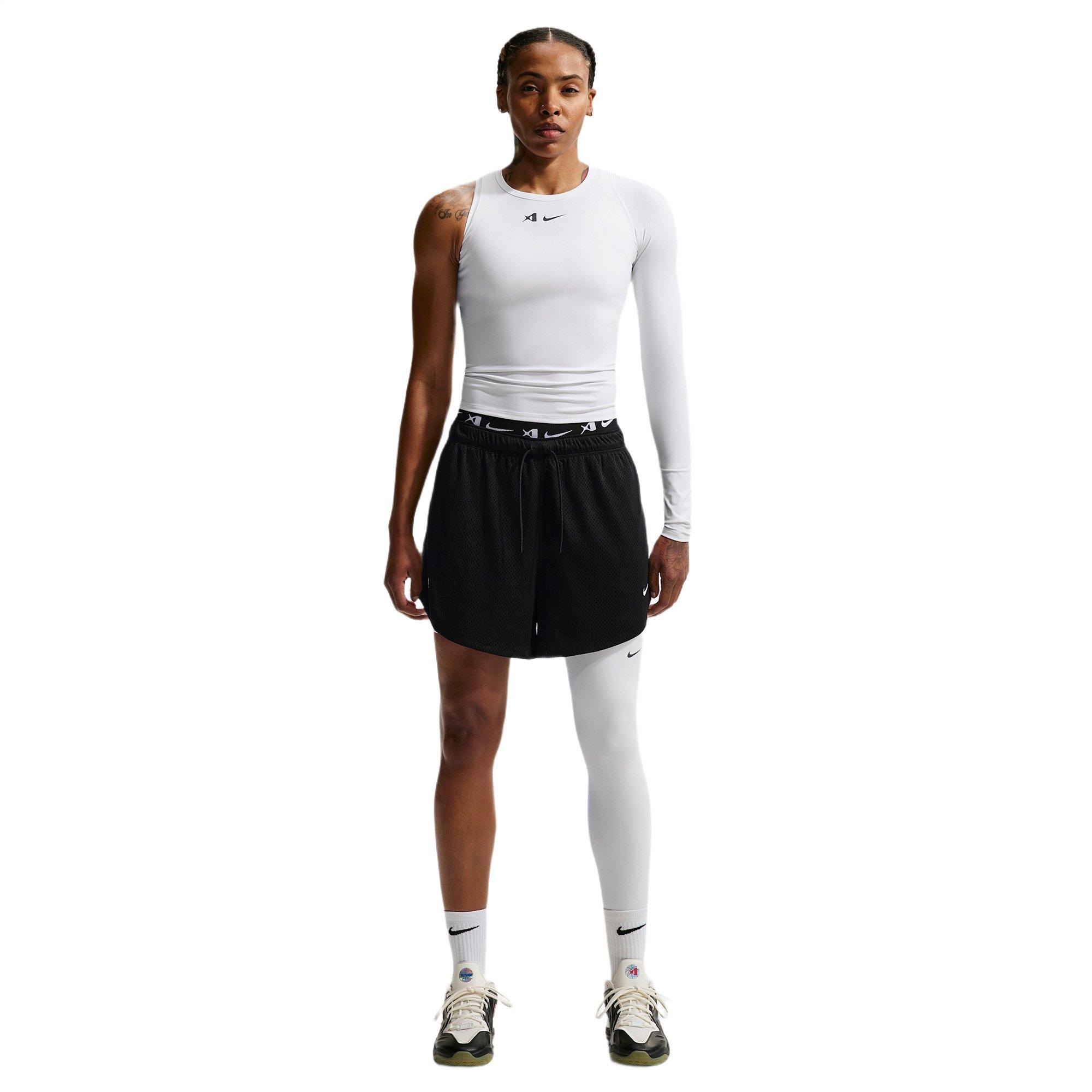 Nike A'ja Wilson "Black/White" Women's Dri-FIT 4" Basketball Short - BLACK/WHITE Thumbnail View 3