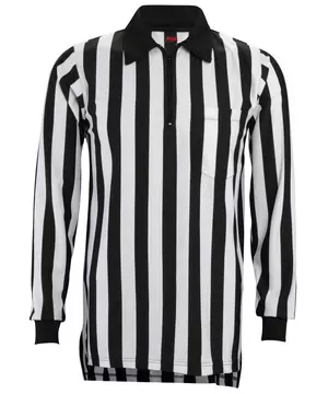 Adams Shirt Referee Football Long Sleeve Heavyweight 1 Stripe Black/White 