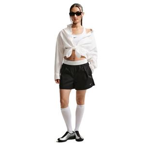 Nike Women's Sportswear Chill Poplin Loose Mid-Rise Shorts - Black/White