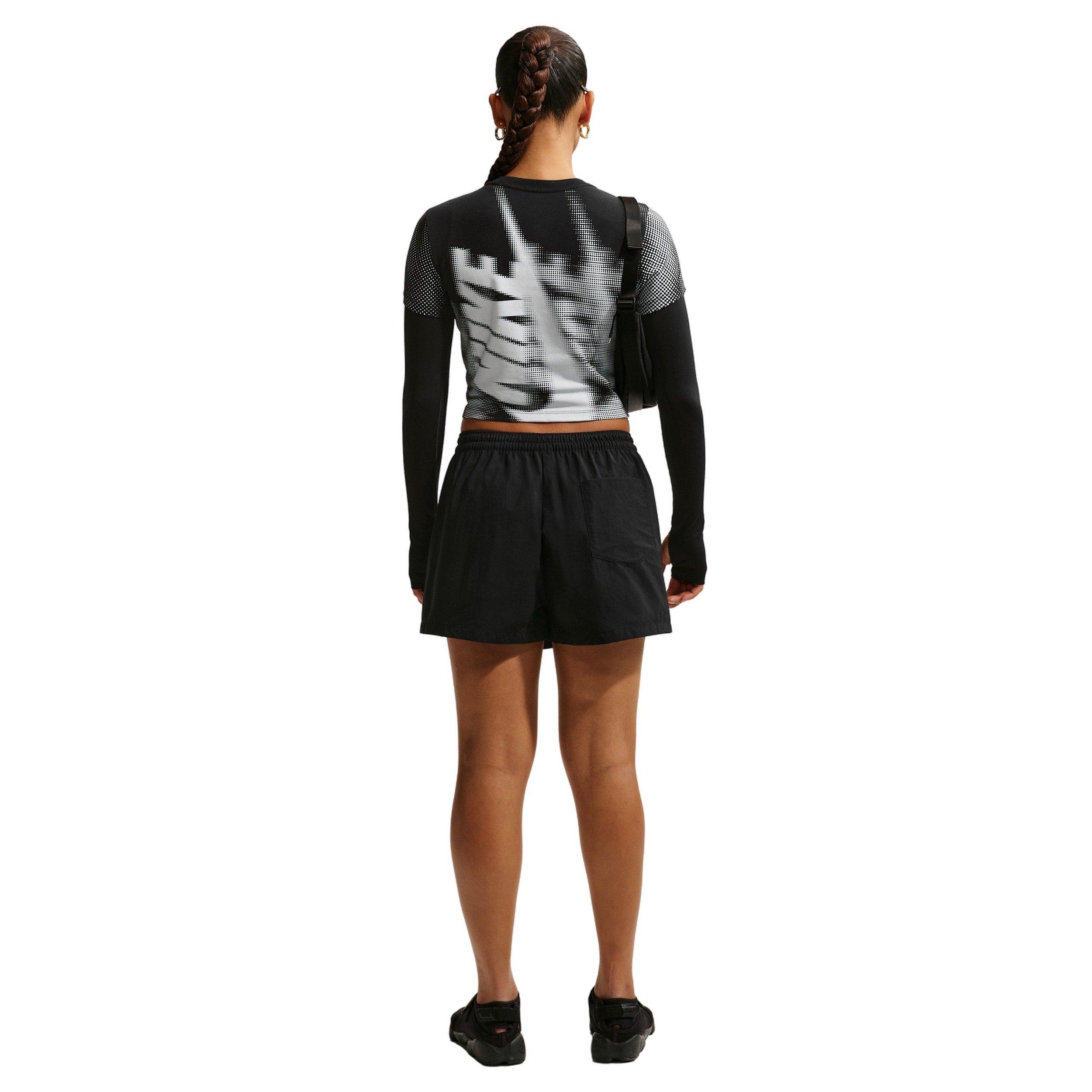 Nike Women's Sportswear Mid-Rise Skort - BLACK/OFF-WHITE Thumbnail View 5