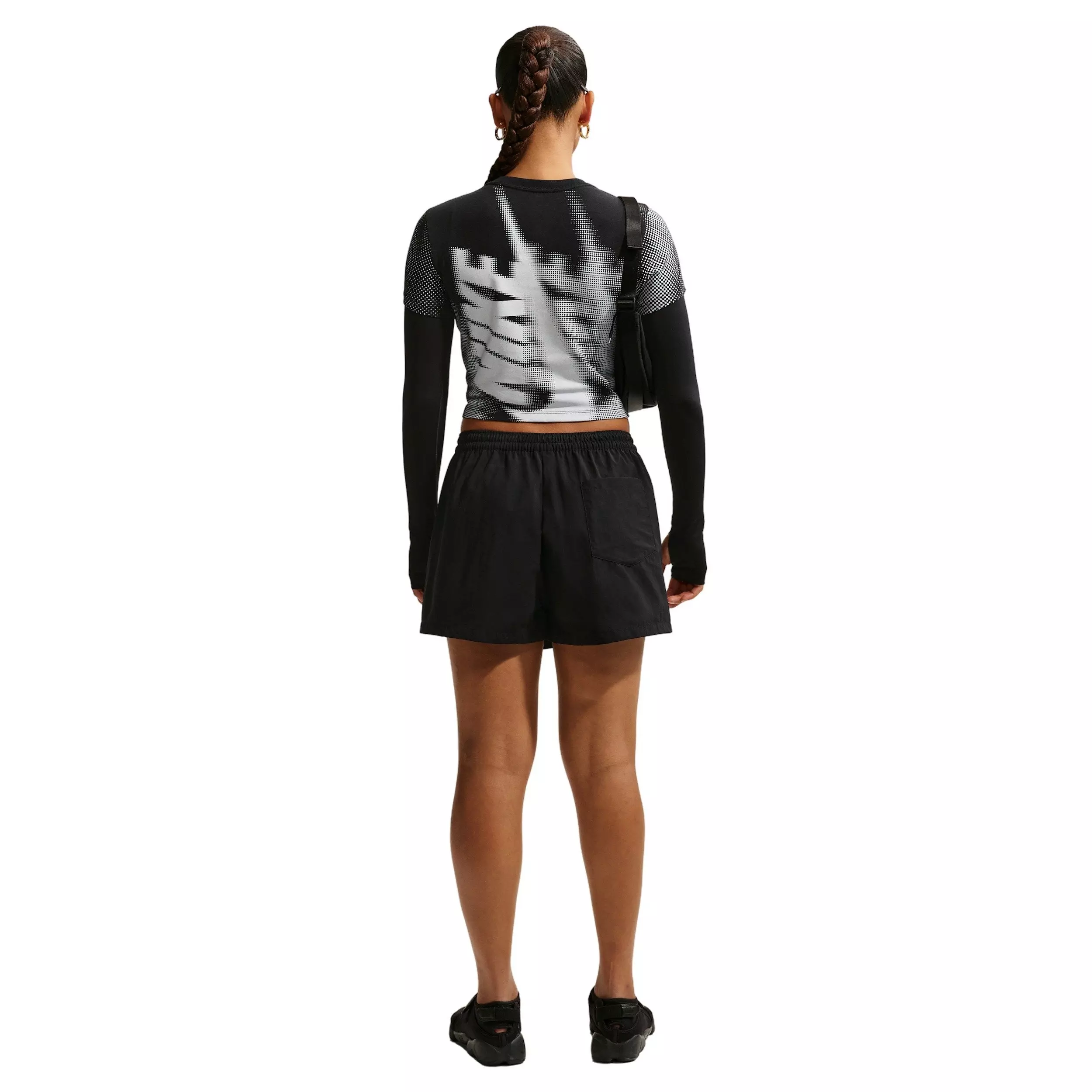 Nike Women's Sportswear Mid-Rise Skort - BLACK/OFF-WHITE