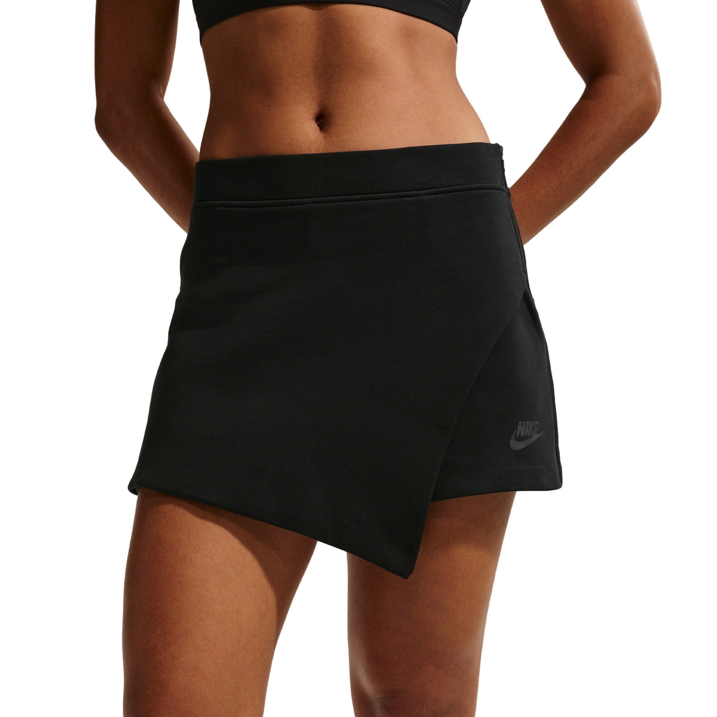Nike Women's Sportswear Tech Fleece Mid-Rise Skort - BLACK Thumbnail View 3