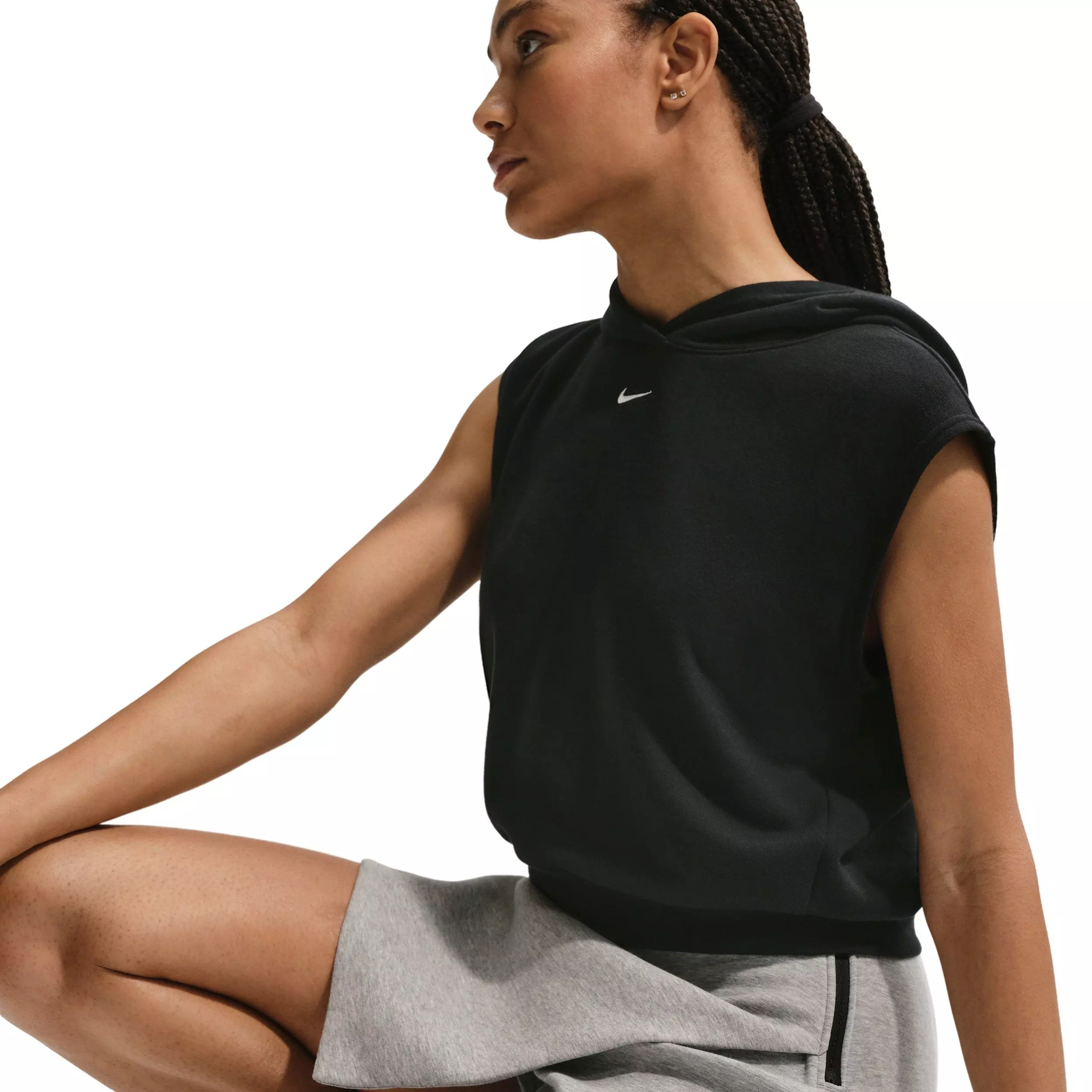 Nike Women's Sportswear Tech Fleece Mid-Rise Skort - GREY/BLACK