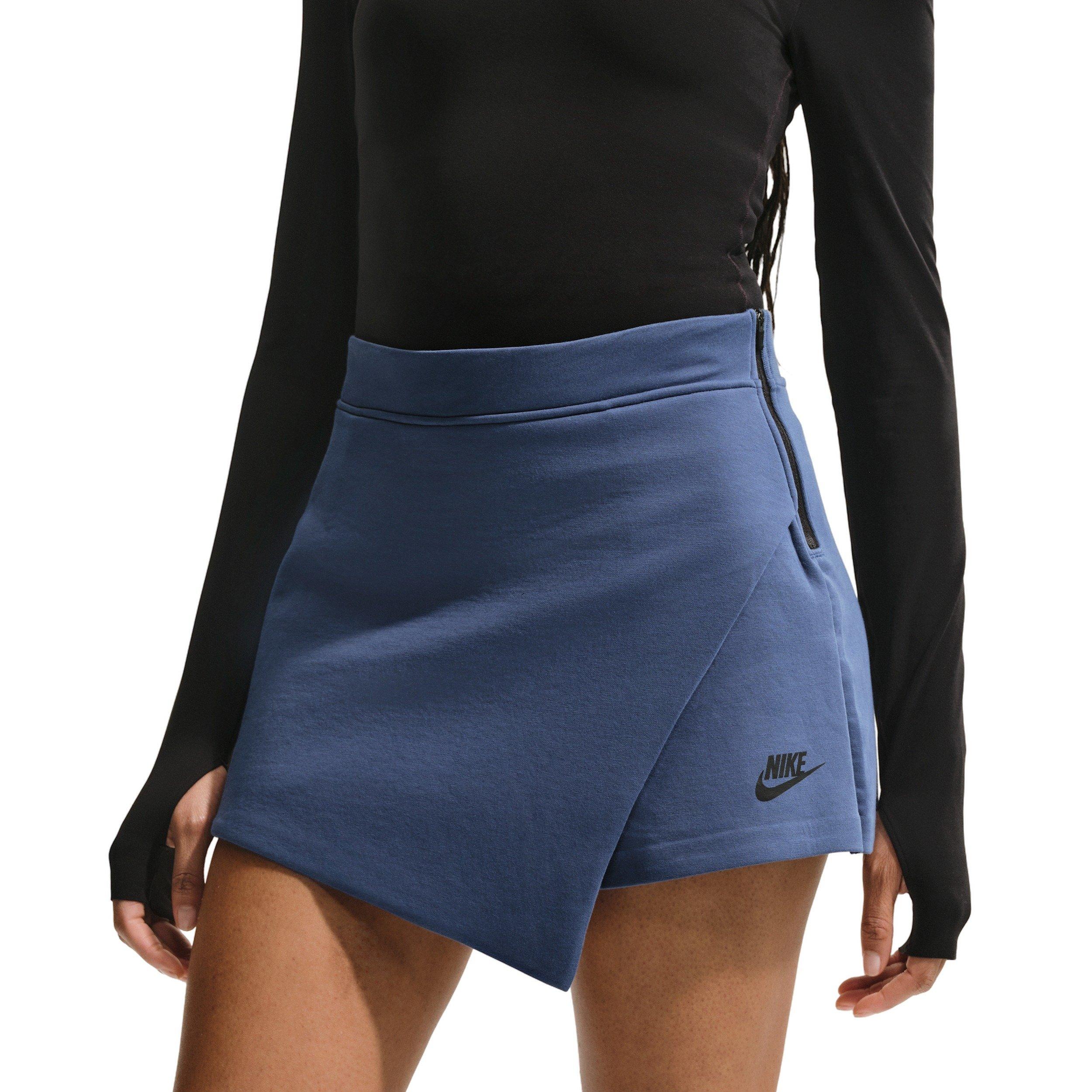 Nike Women's Sportswear Tech Fleece Mid-Rise Skort - NAVY/BLACK Thumbnail View 3