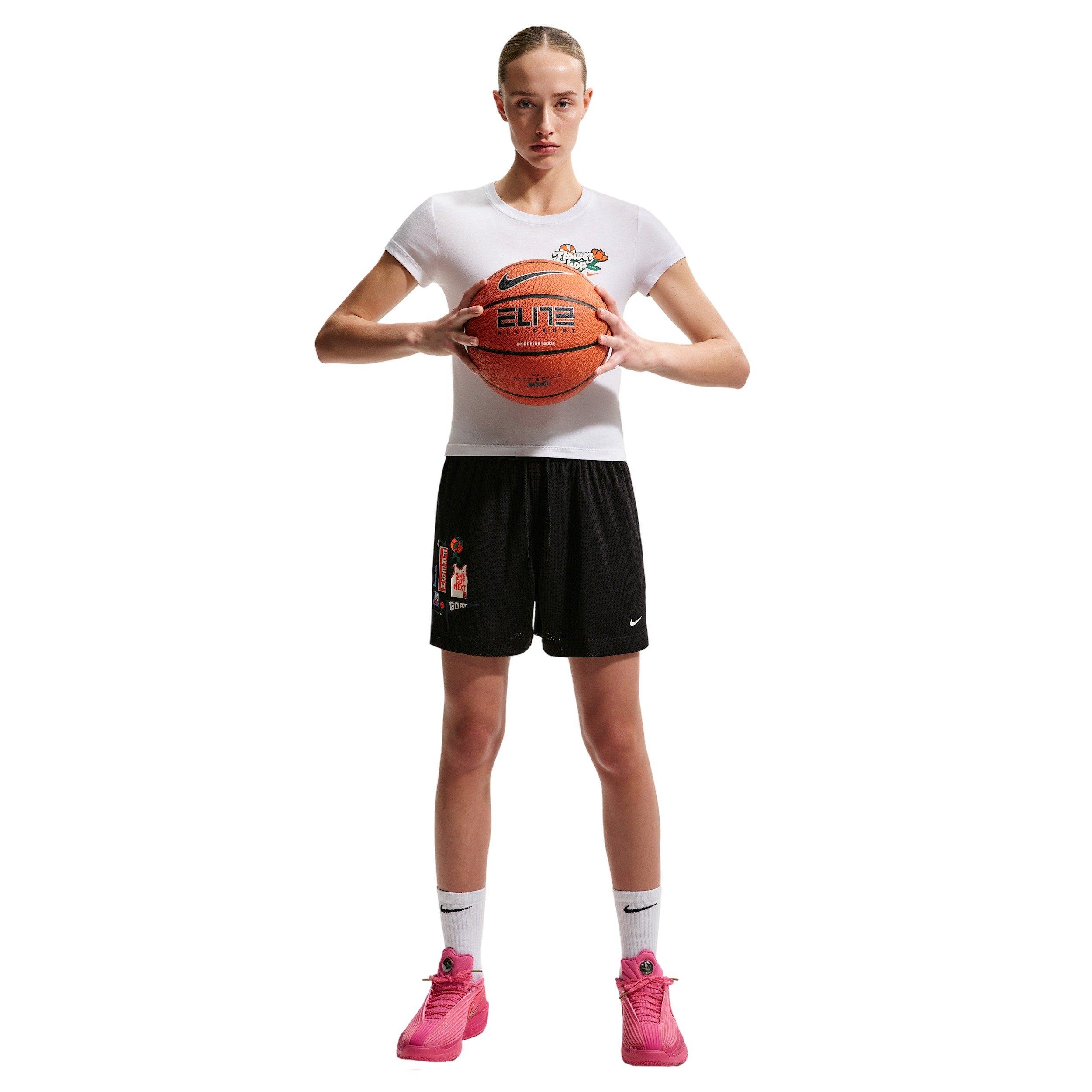 Nike Women's Essentials Dri-FIT 4" Basketball Shorts - Black/Ivory - BLACK/IVORY Thumbnail View 1