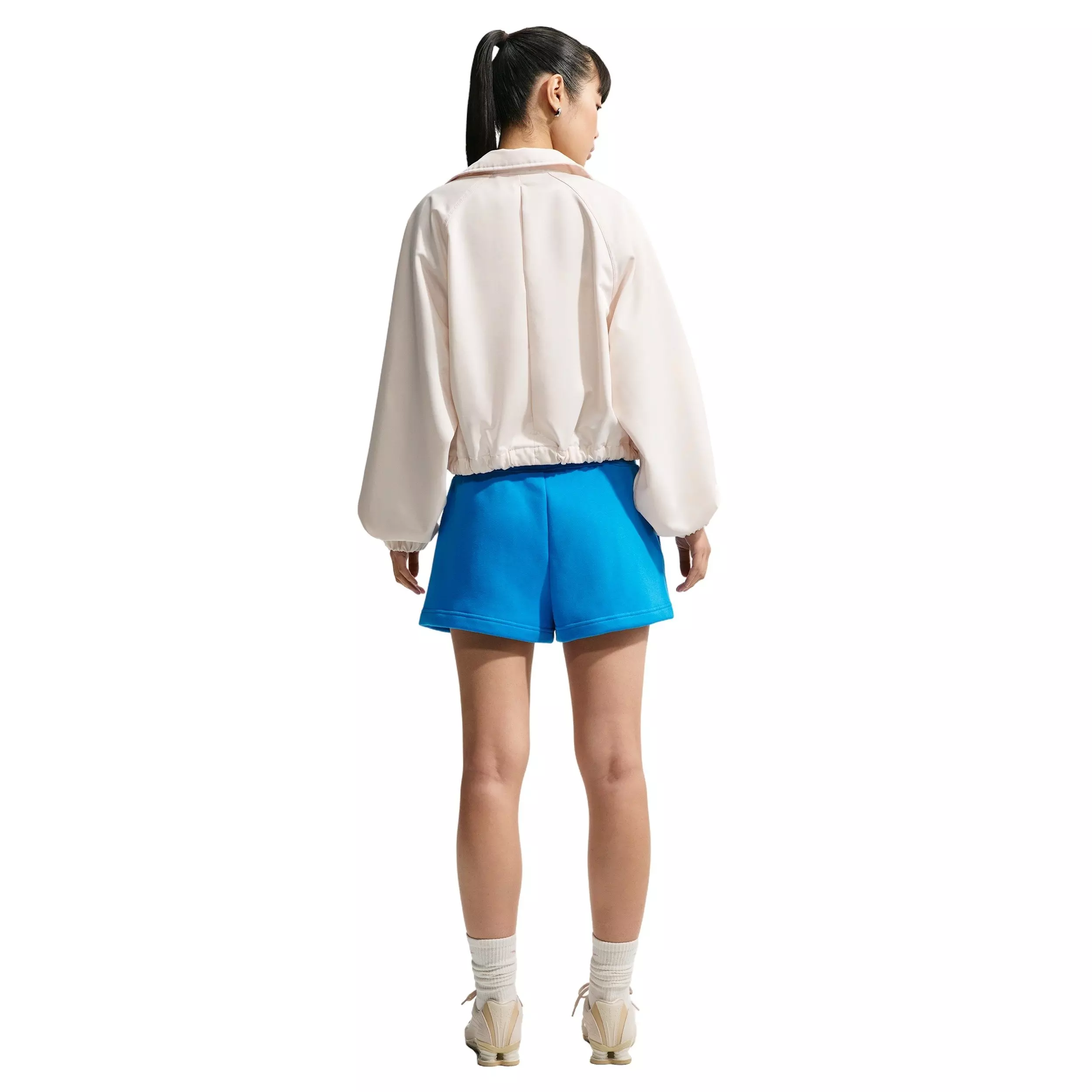 Nike Women's Sportswear Phoenix Fleece High-Waisted 4" Shorts - LT BLUE