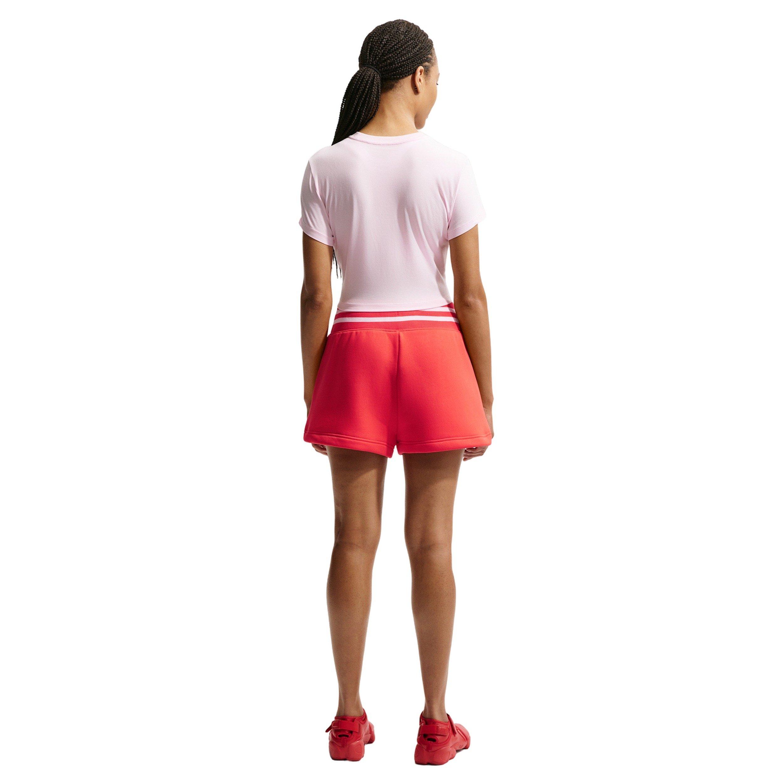 Nike Women's Sportswear Phoenix Fleece High-Waisted 4" Shorts - CRIMSON Thumbnail View 2