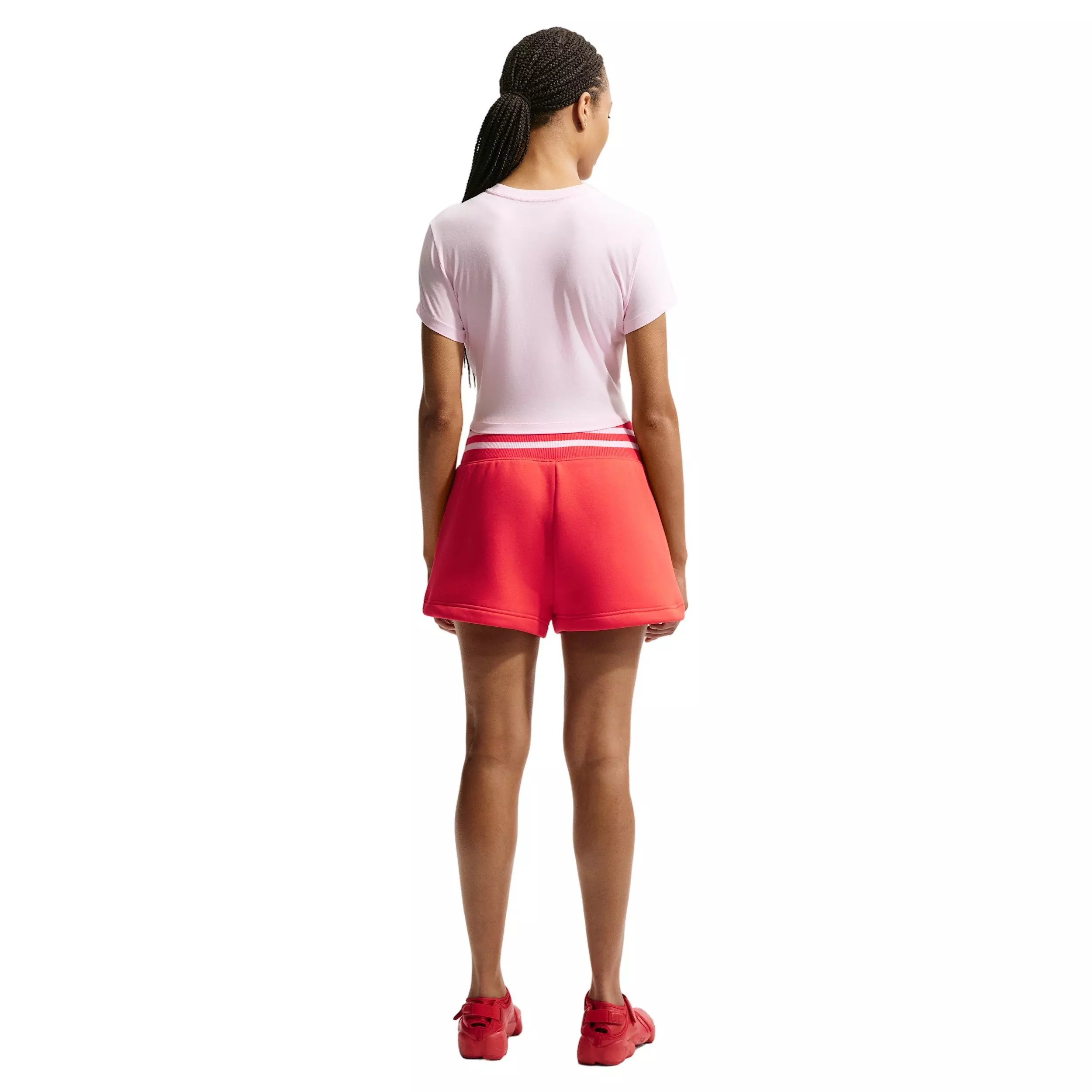 Nike Women's Sportswear Phoenix Fleece High-Waisted 4" Shorts - CRIMSON