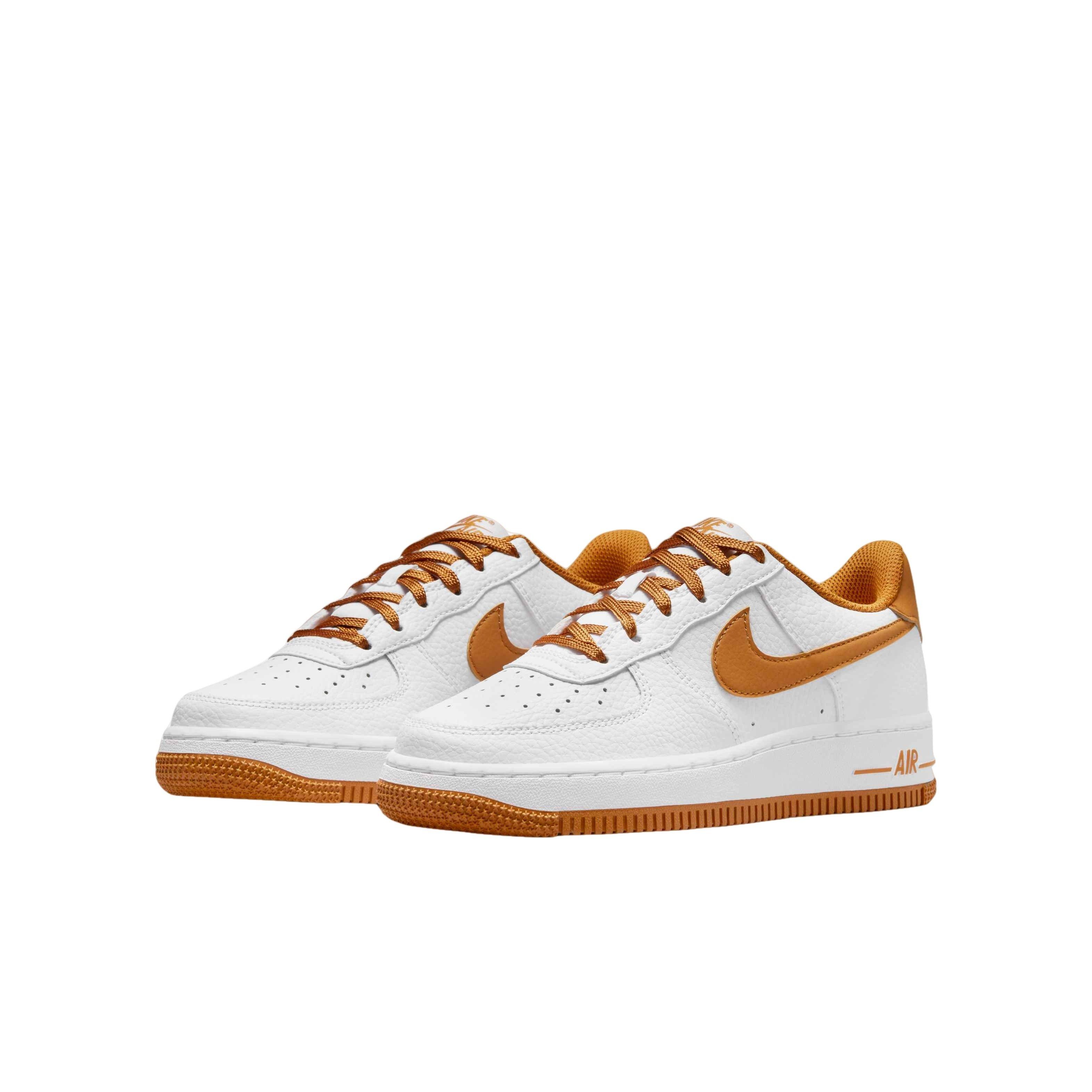 Nike Air Force 1 LV8 White/Safety Orange/Washed Teal Grade School Boys'  Shoe - Hibbett