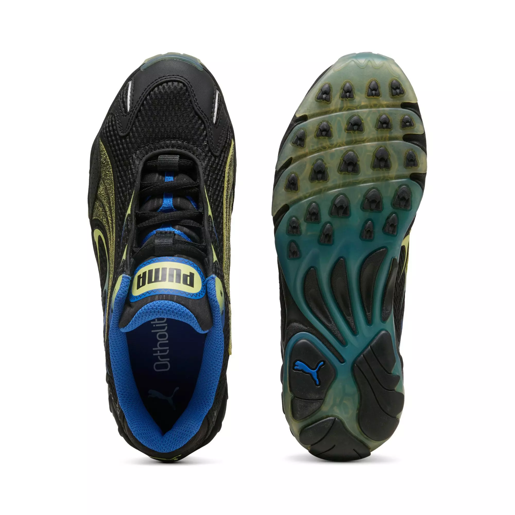 PUMA Inhale Astrotrail "Puma Black/Fresh Yellow" Grade School Boys' Shoe - BLACK/YELLOW