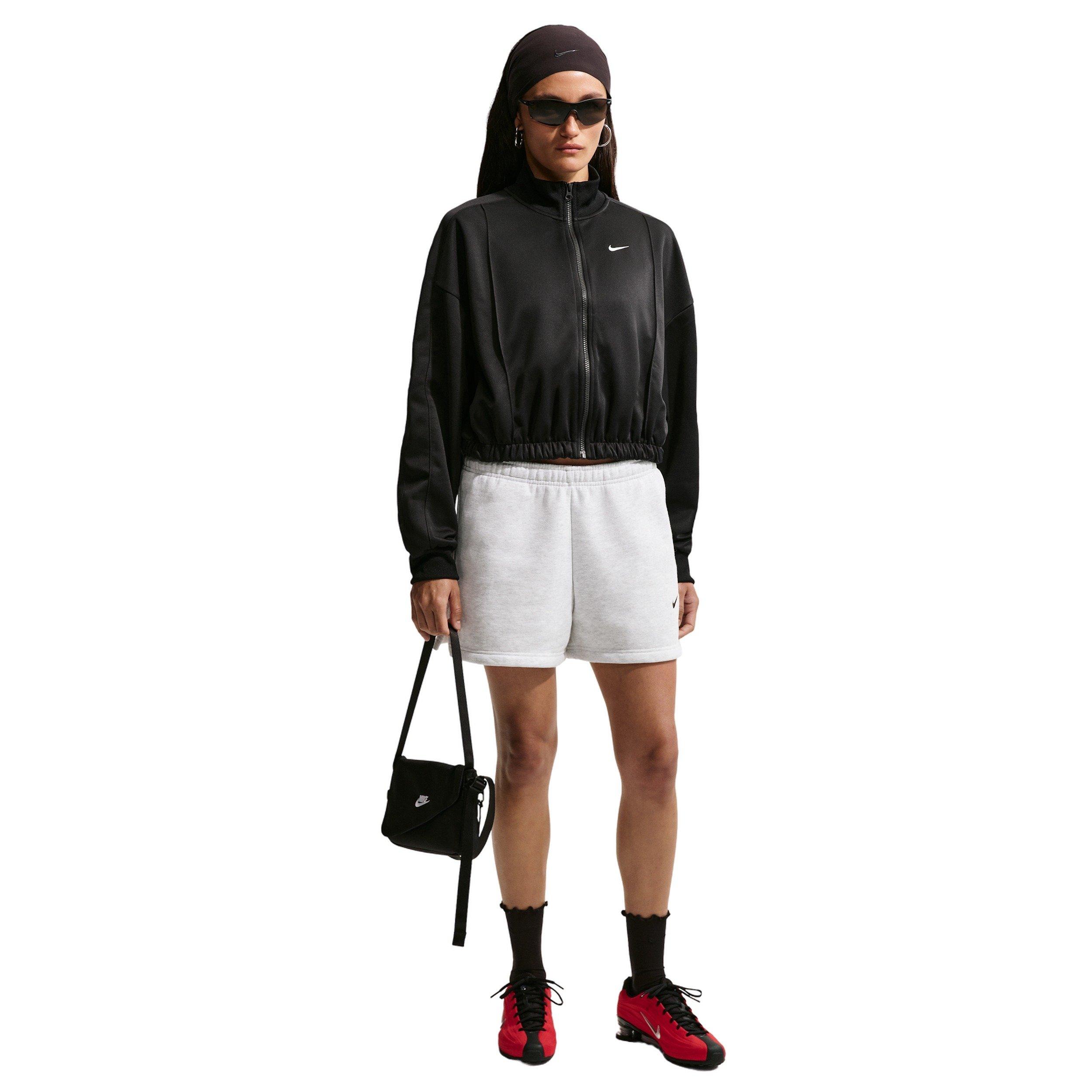 Nike Women's Studio Fleece Med-Weight Mid-Rise Shorts - BROWN/BLACK Thumbnail View 1