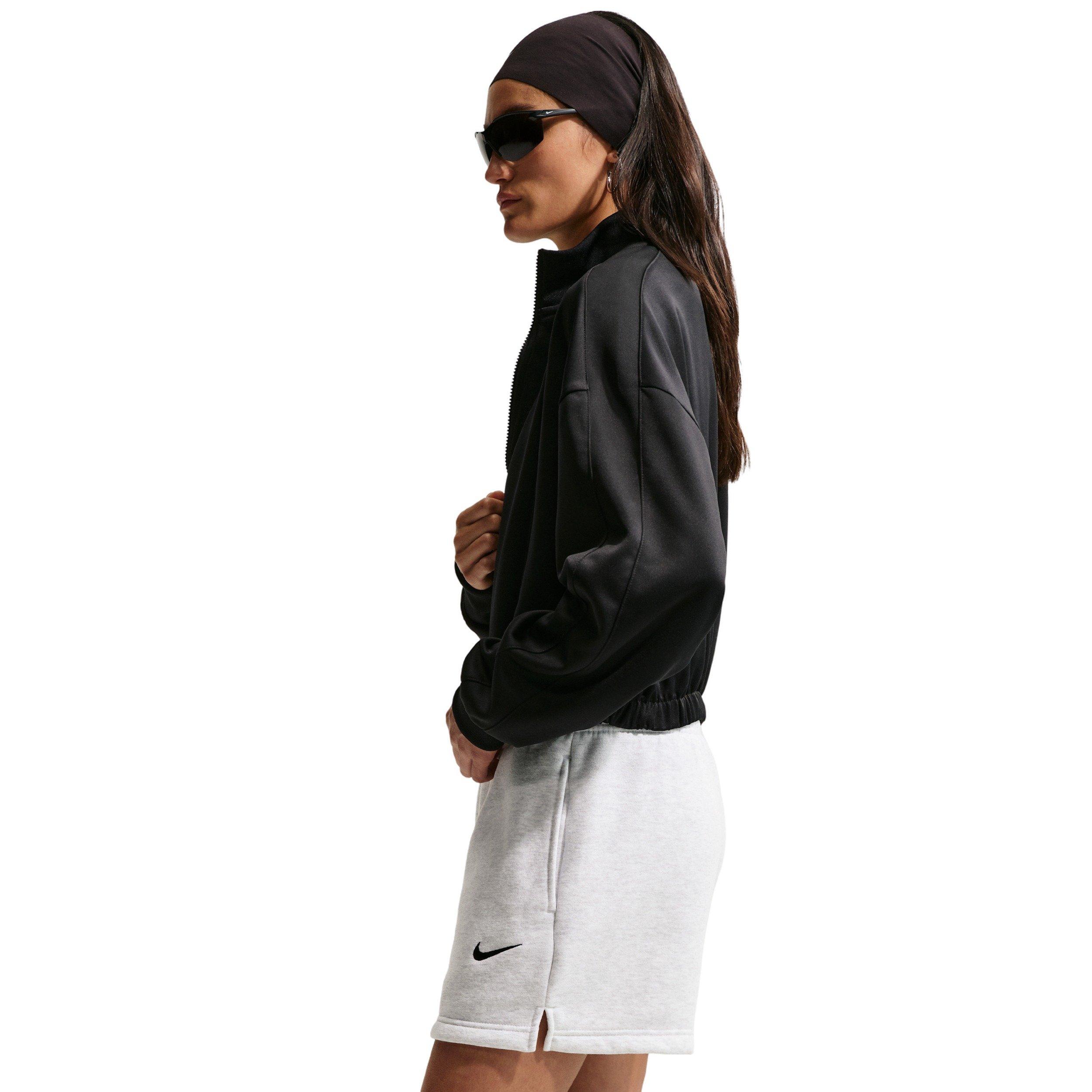 Nike Women's Studio Fleece Med-Weight Mid-Rise Shorts - BROWN/BLACK Thumbnail View 5