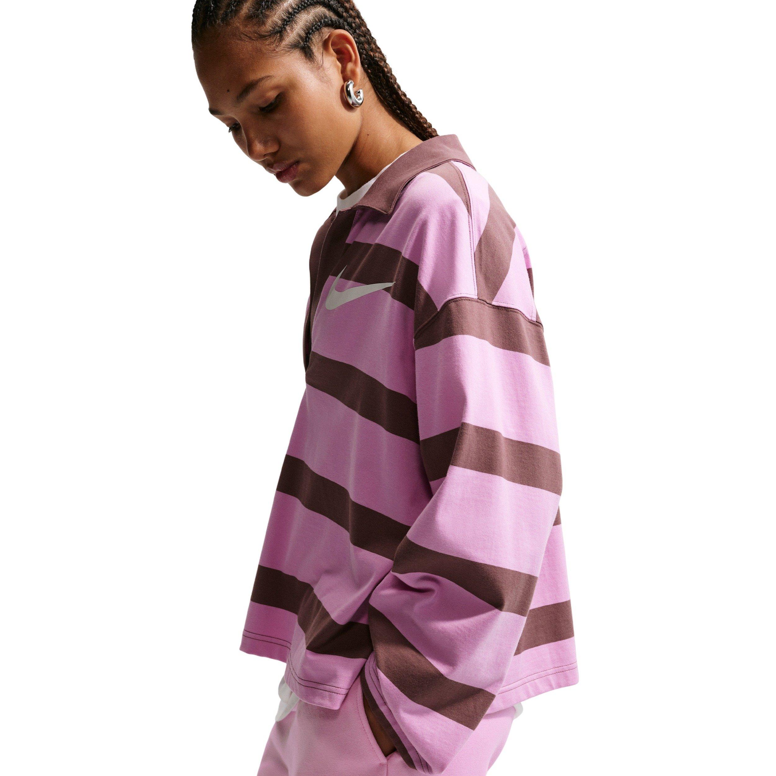 Nike Women's Studio Fleece Med-Weight Mid-Rise Shorts - PINK Thumbnail View 3
