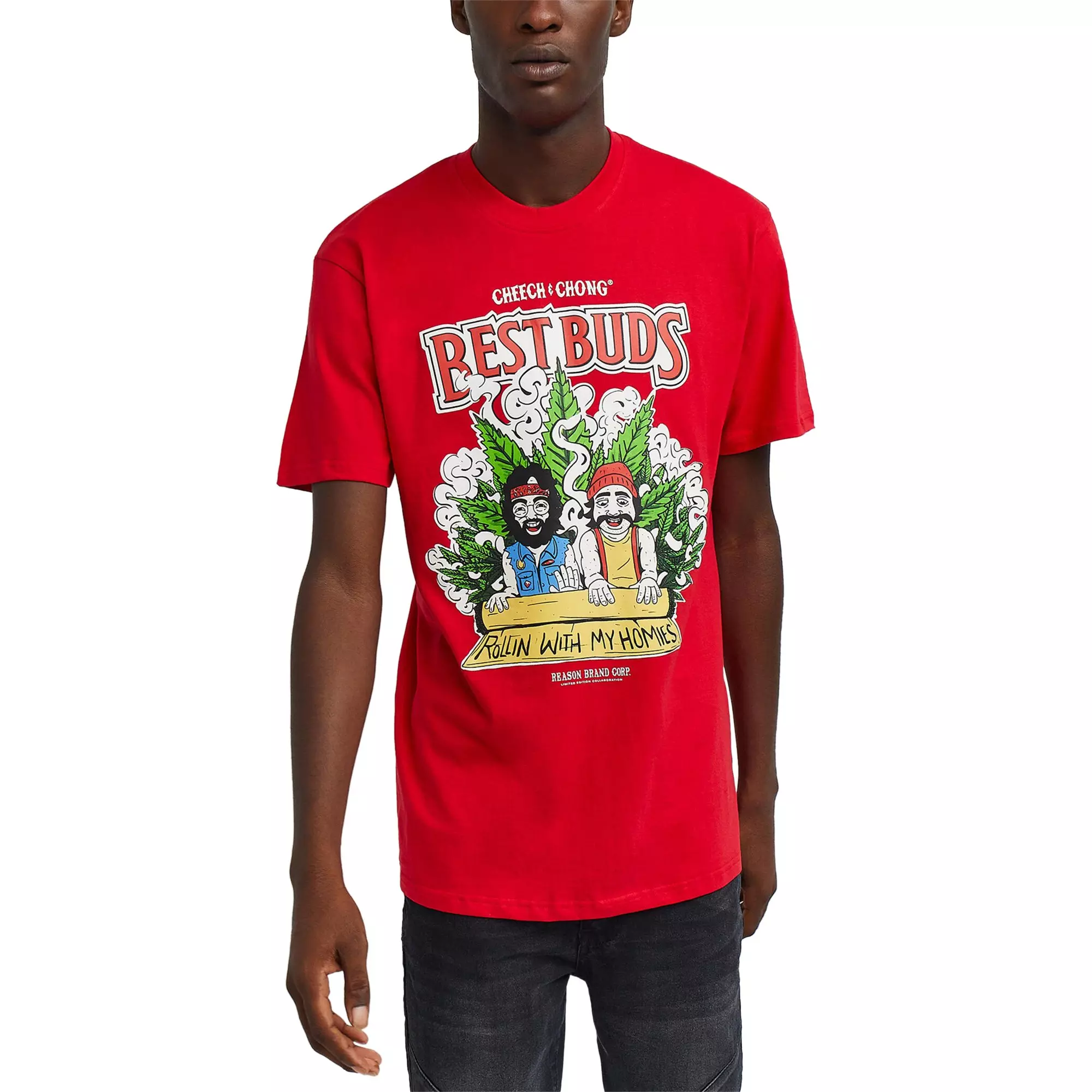 Reason Men's Cheech & Chong Best Buds Short Sleeve Tee - Red - RED
