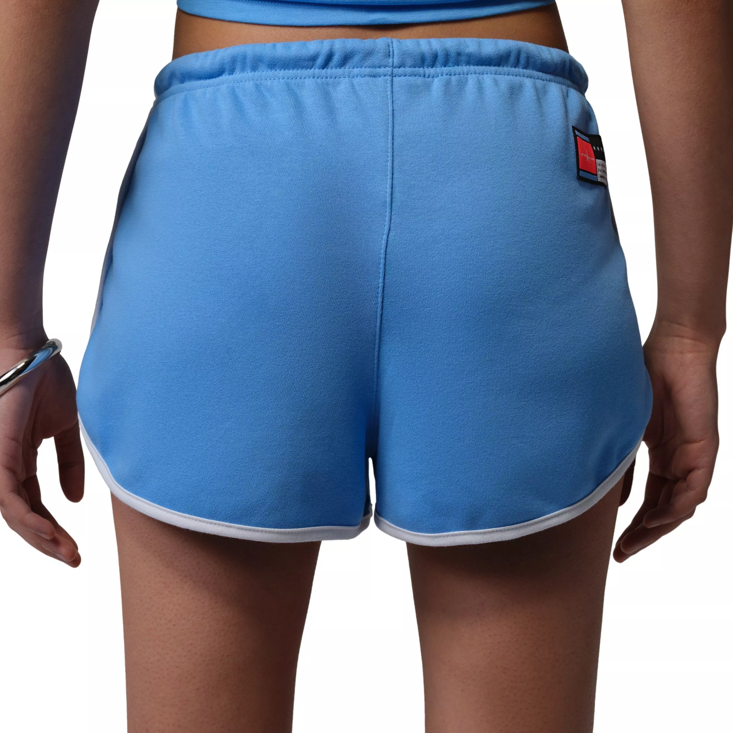 Jordan Women's Brooklyn Fleece Graphic FC Shorts - BLUE/WHITE