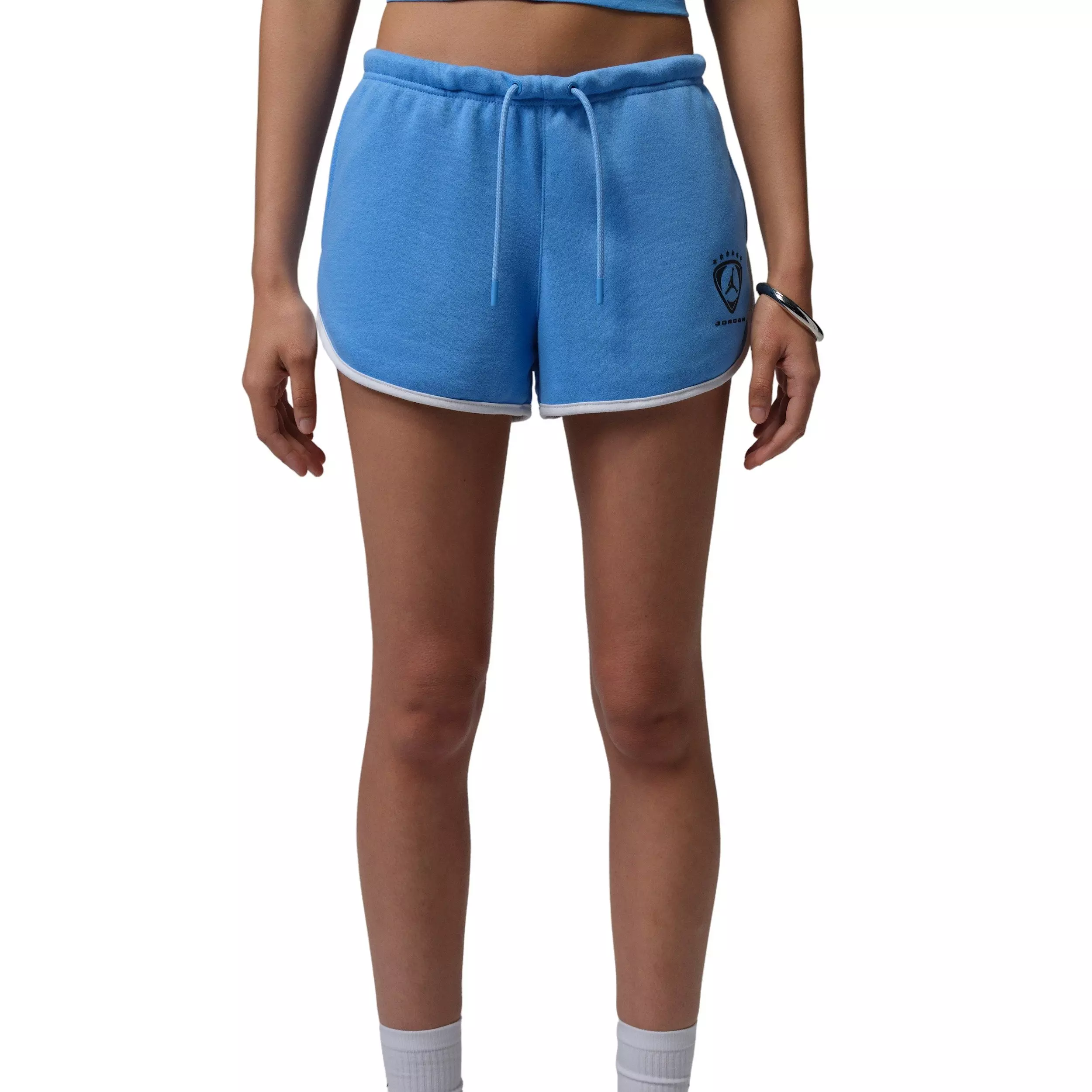 Jordan Women's Brooklyn Fleece Graphic FC Shorts - BLUE/WHITE