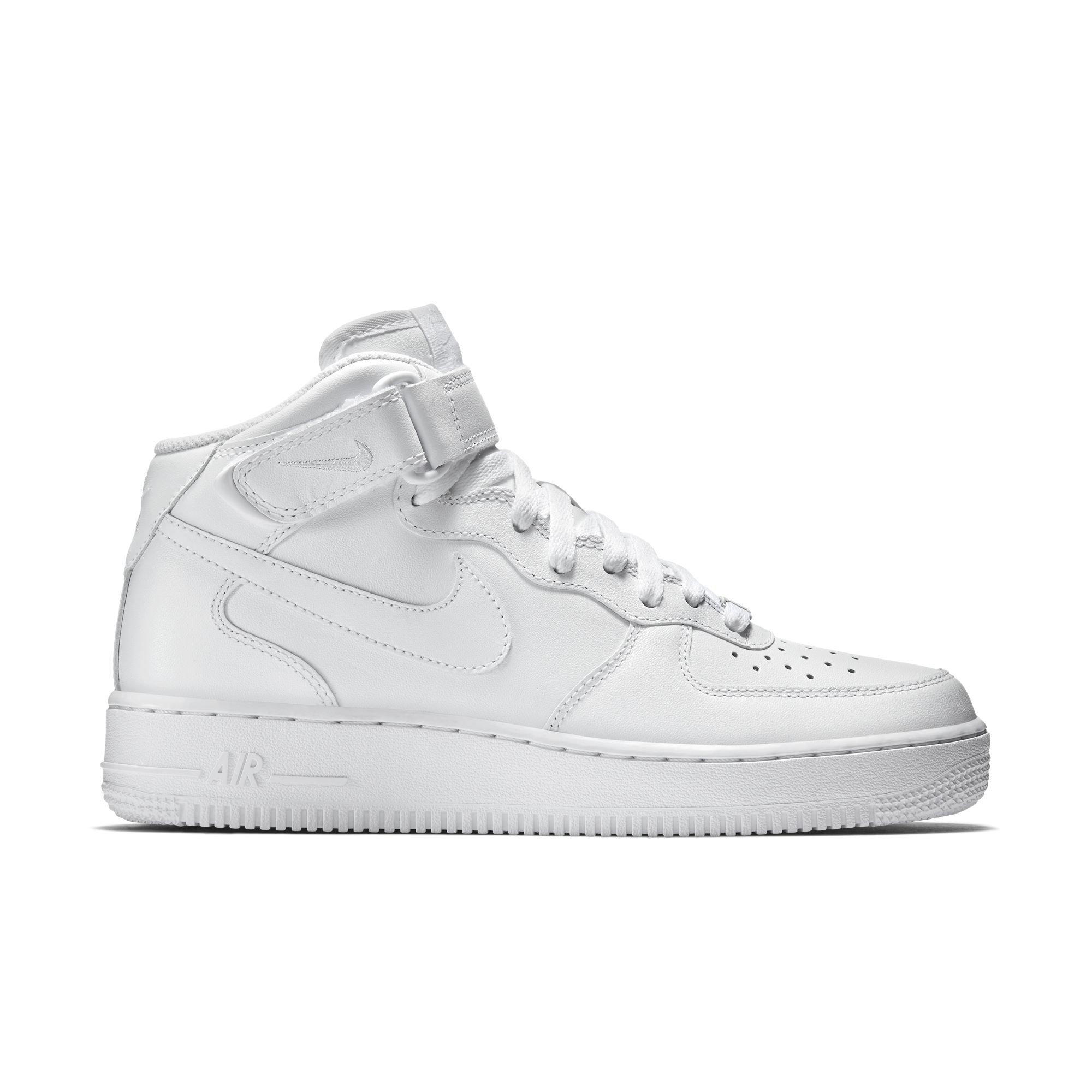 Nike Air Force 1 '07 Mid White/White/White Women's Shoe - Hibbett