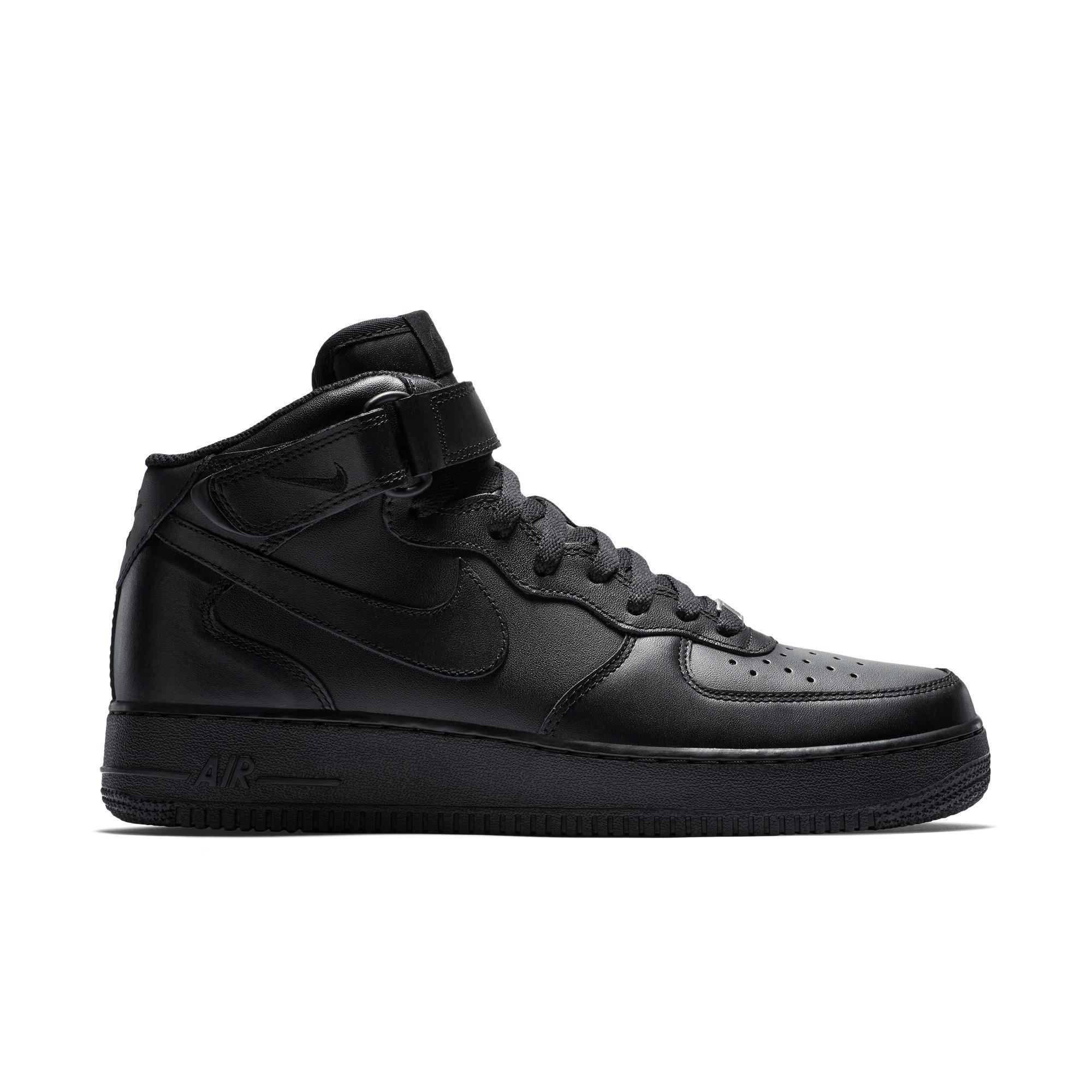 mid top air force ones black