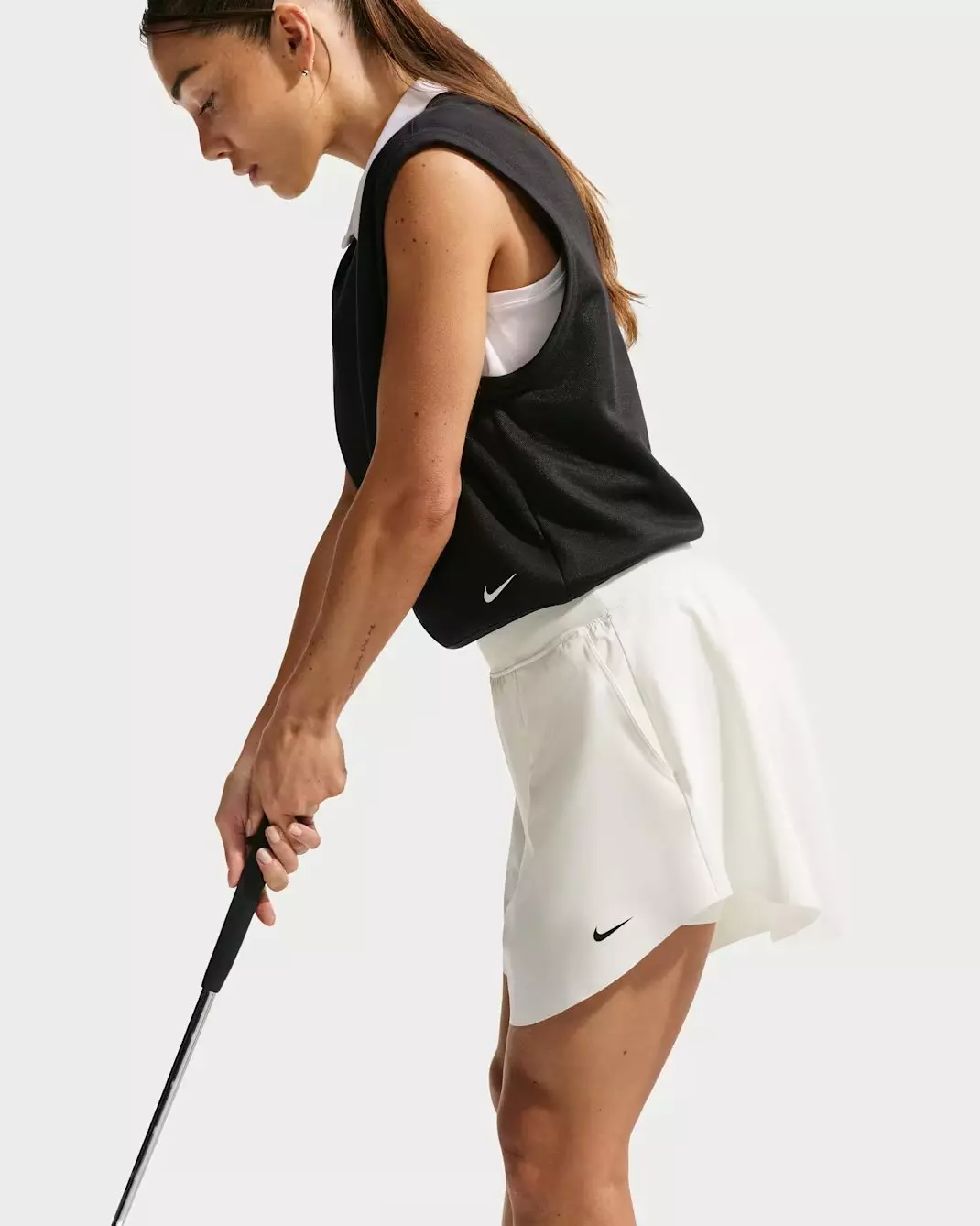 Nike Women's Tailored Performance Dri-FIT Golf Shorts - OFF-WHITE/BLACK
