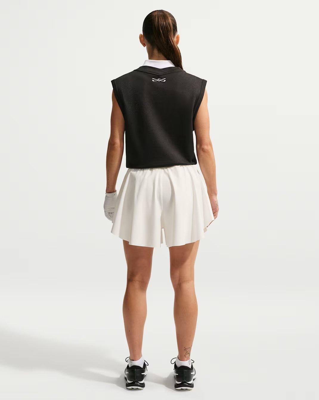 Nike Women's Tailored Performance Dri-FIT Golf Shorts - OFF-WHITE/BLACK Thumbnail View 5