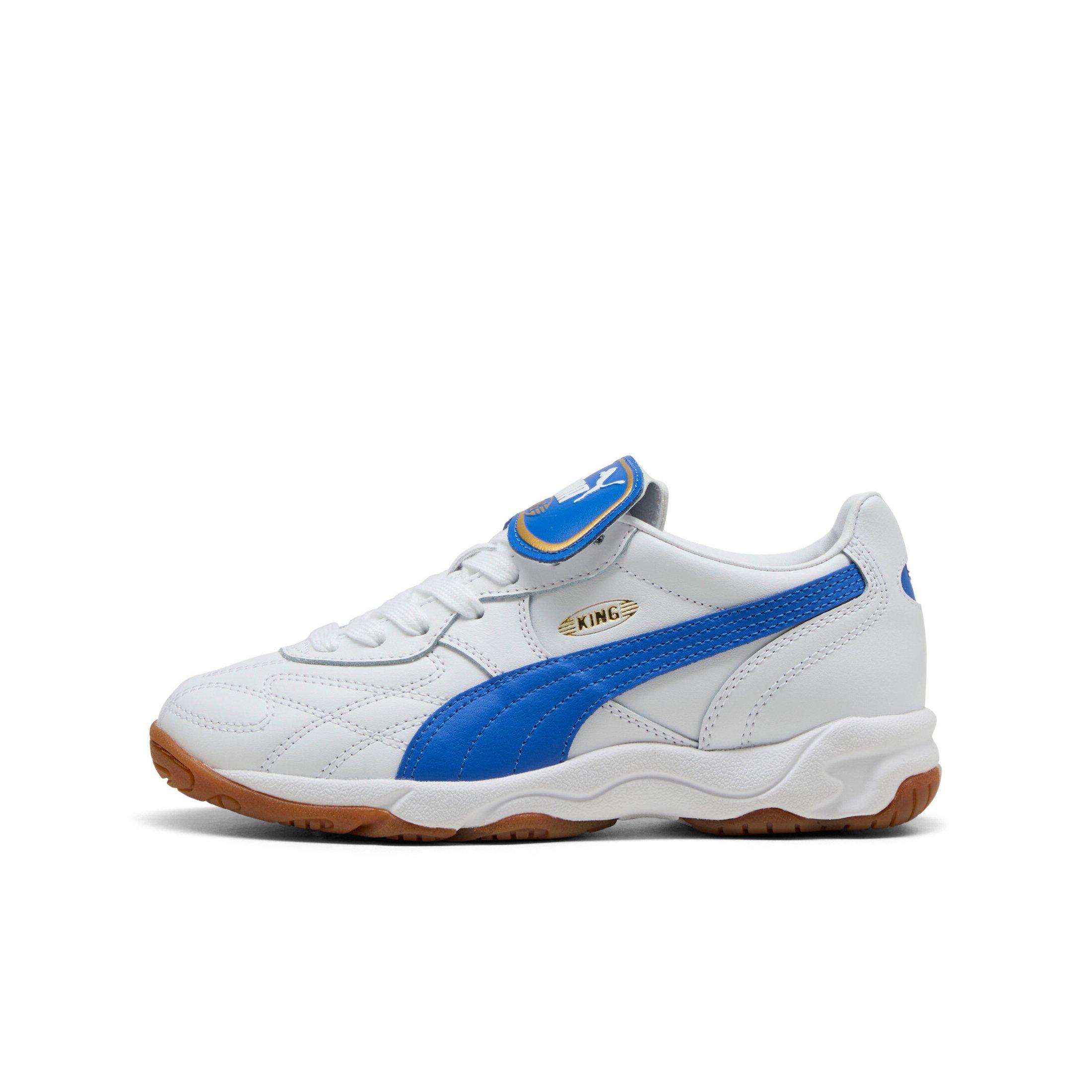 PUMA King Indoor Grade School Boys' "PUMA White/Mountain Blue" Shoe