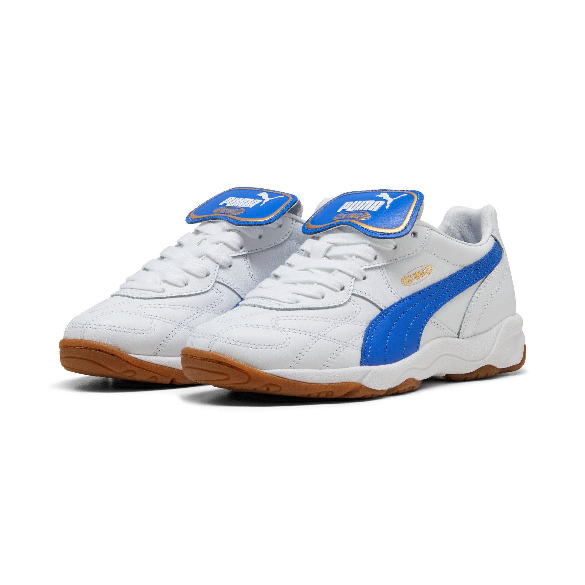 PUMA King Indoor Grade School Boys' "PUMA White/Mountain Blue" Shoe