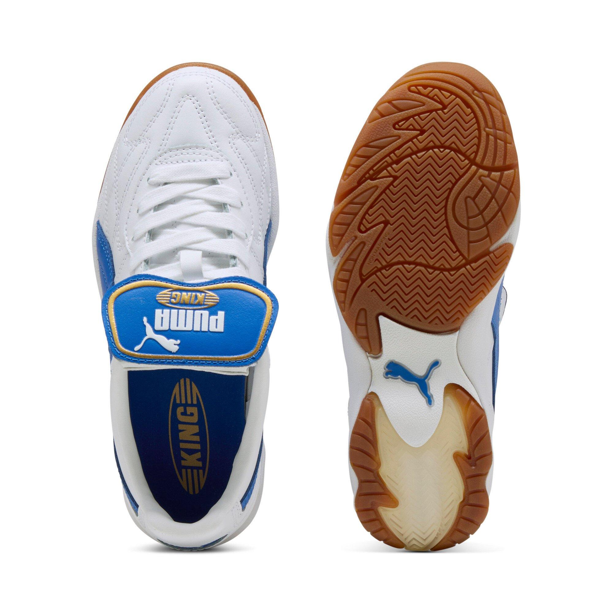 PUMA King Indoor Grade School Boys' "PUMA White/Mountain Blue" Shoe