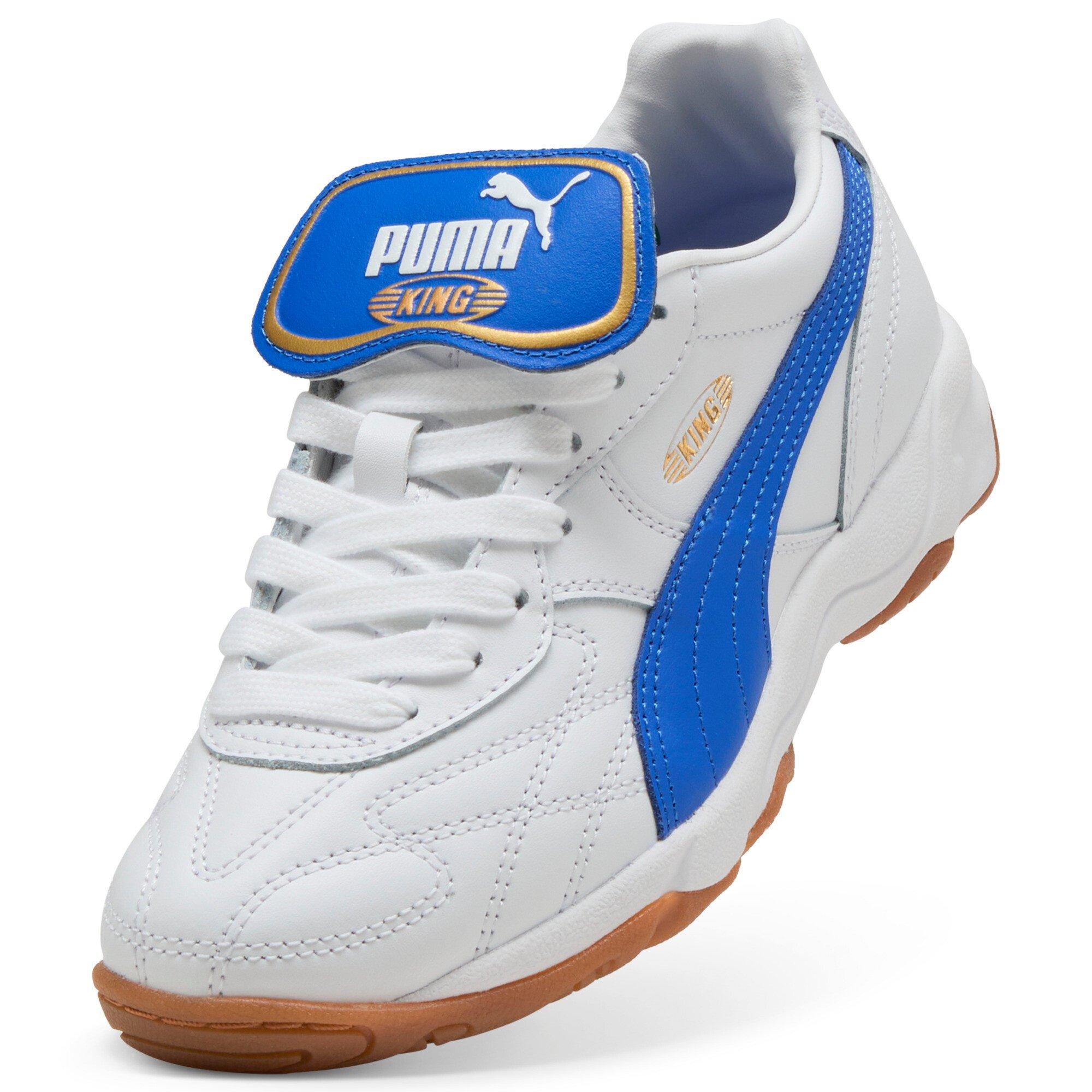 PUMA King Indoor Grade School Boys' "PUMA White/Mountain Blue" Shoe