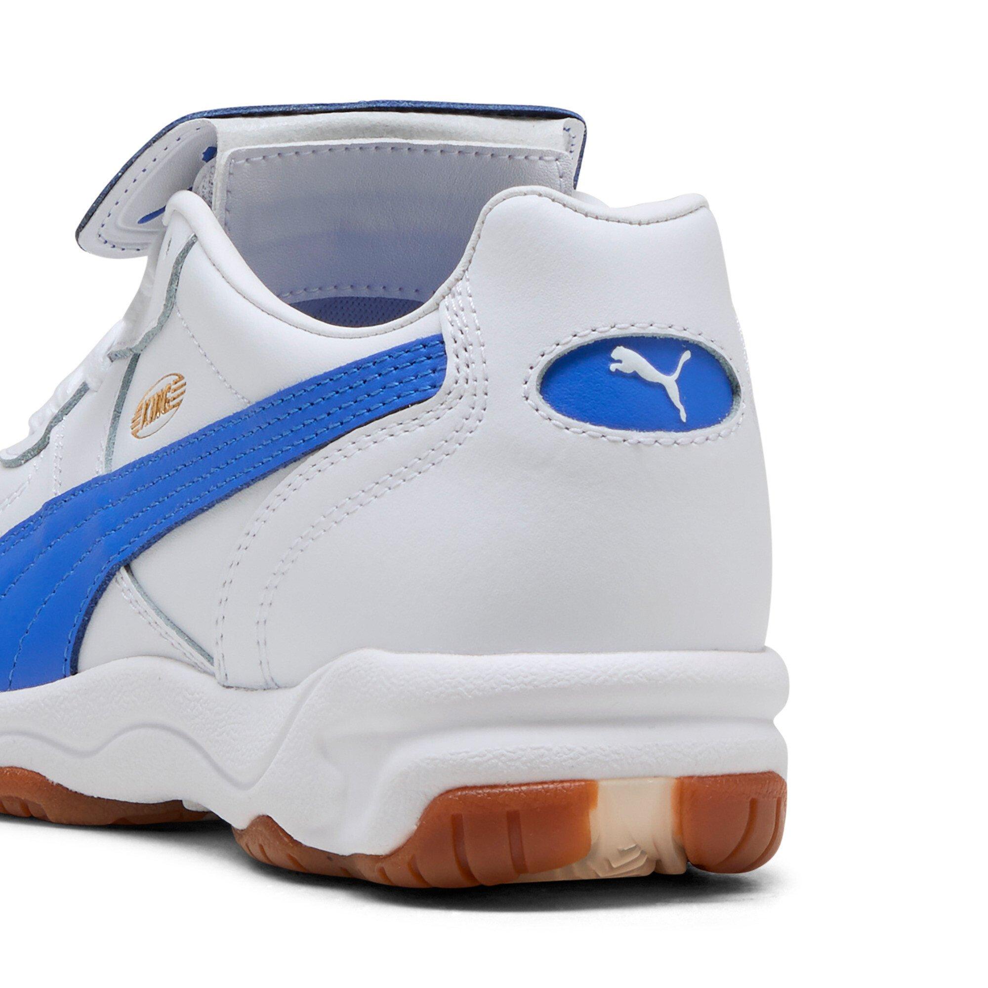 PUMA King Indoor Grade School Boys' "PUMA White/Mountain Blue" Shoe