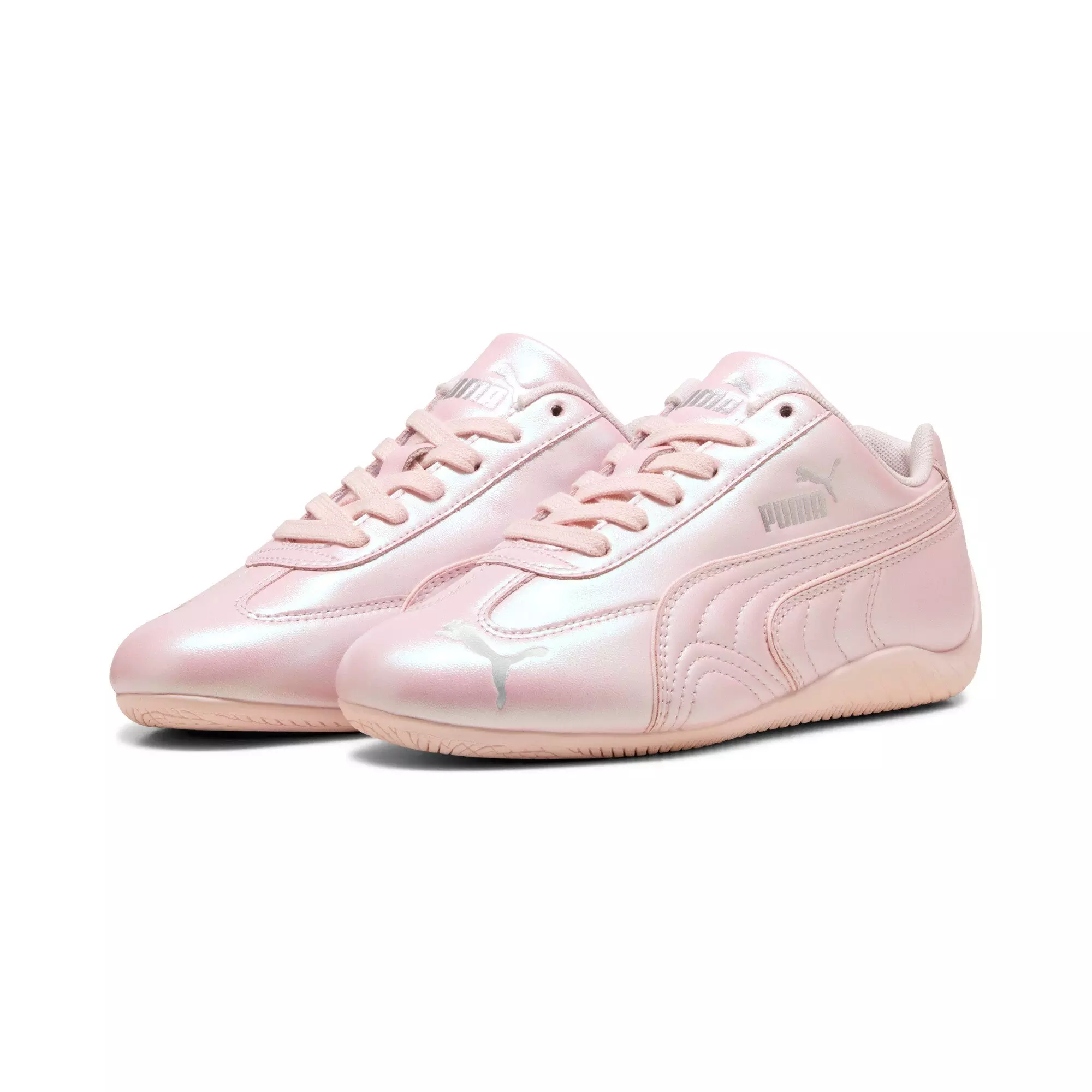 PUMA Speedcat Pearlized "Jasmine Flower/PUMA Silver" Grade School Girls' Shoe - JASMINE/SILVER