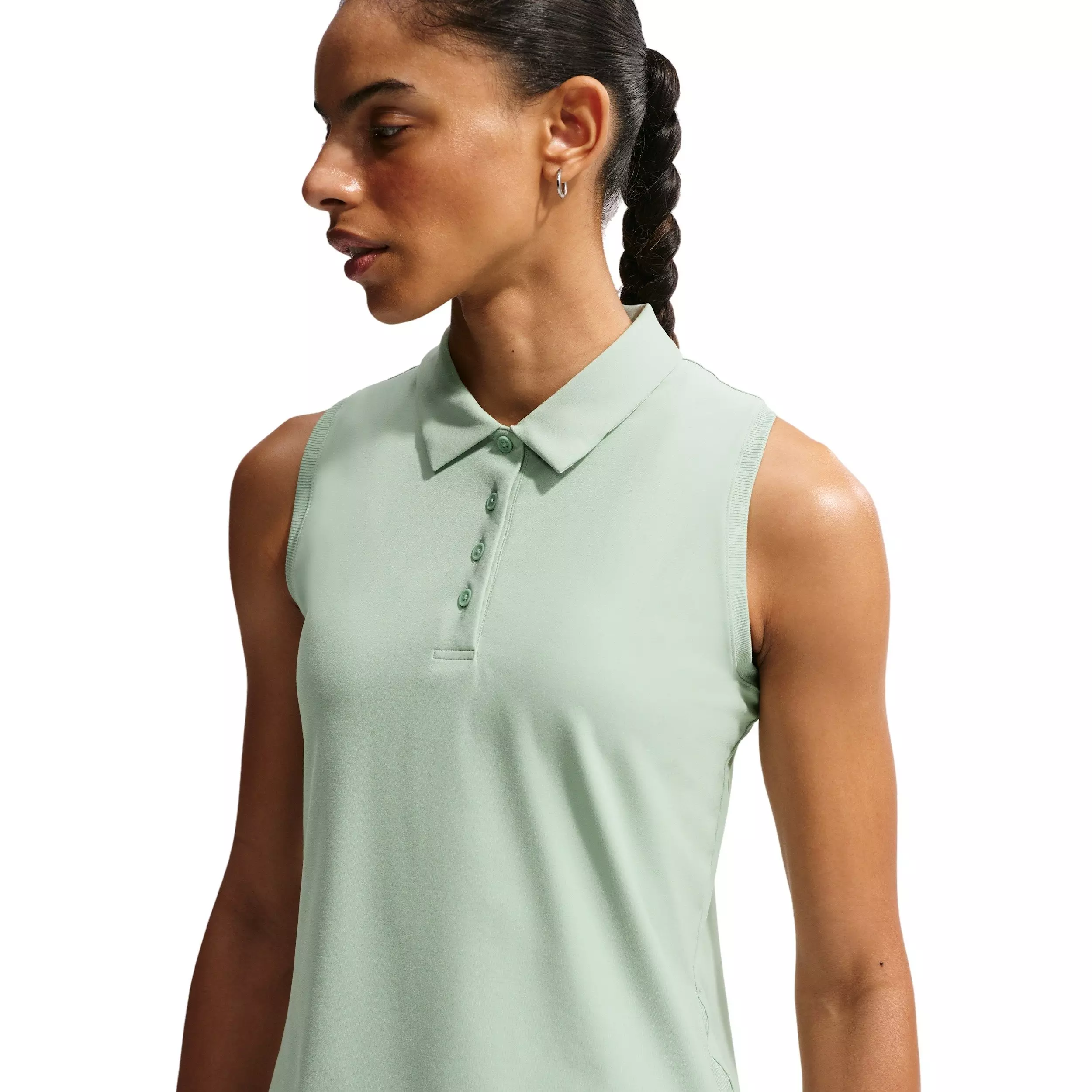 Nike Women's Victory Dri-FIT Sleeveless Polo - STEAM GREEN/WHITE
