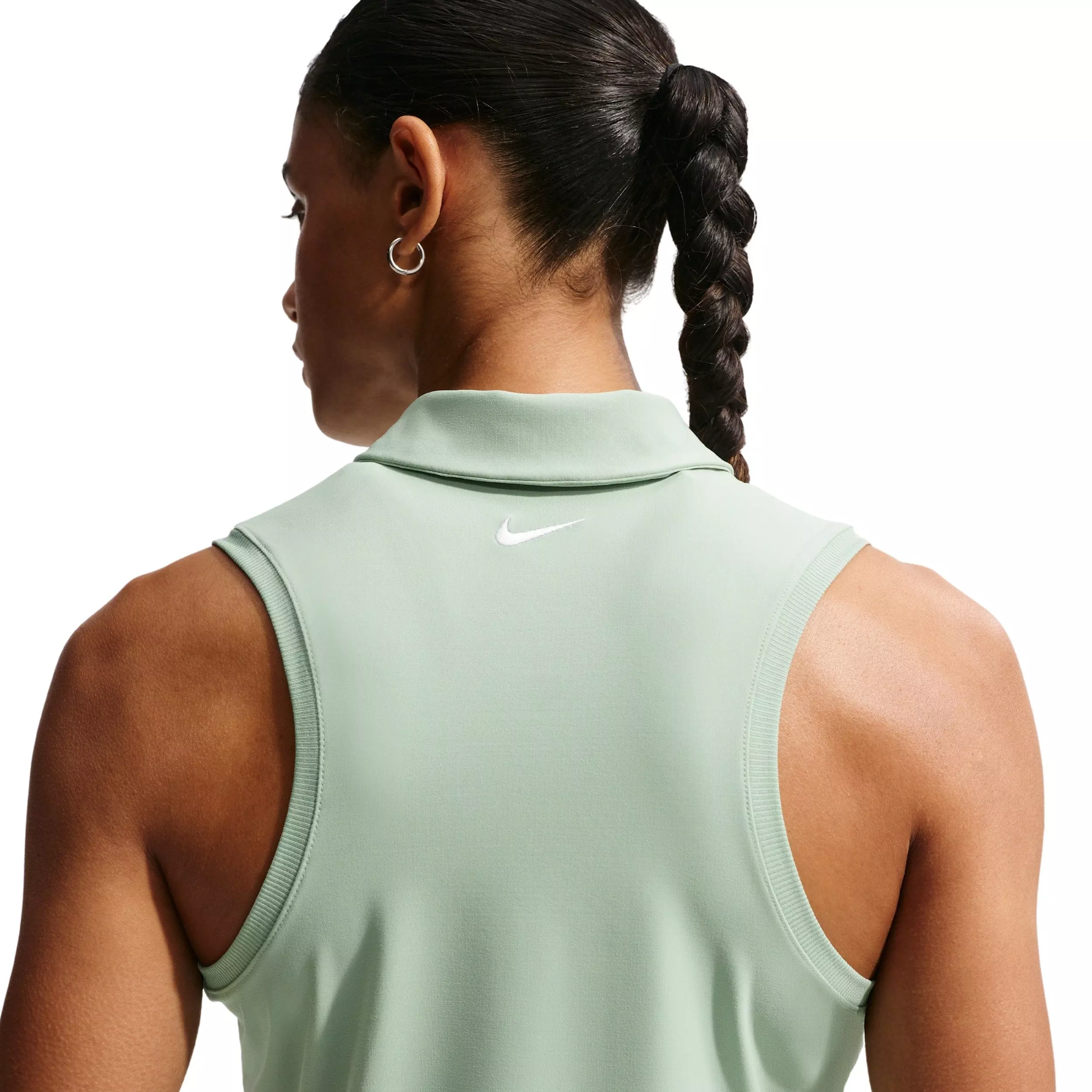 Nike Women's Victory Dri-FIT Sleeveless Polo - STEAM GREEN/WHITE