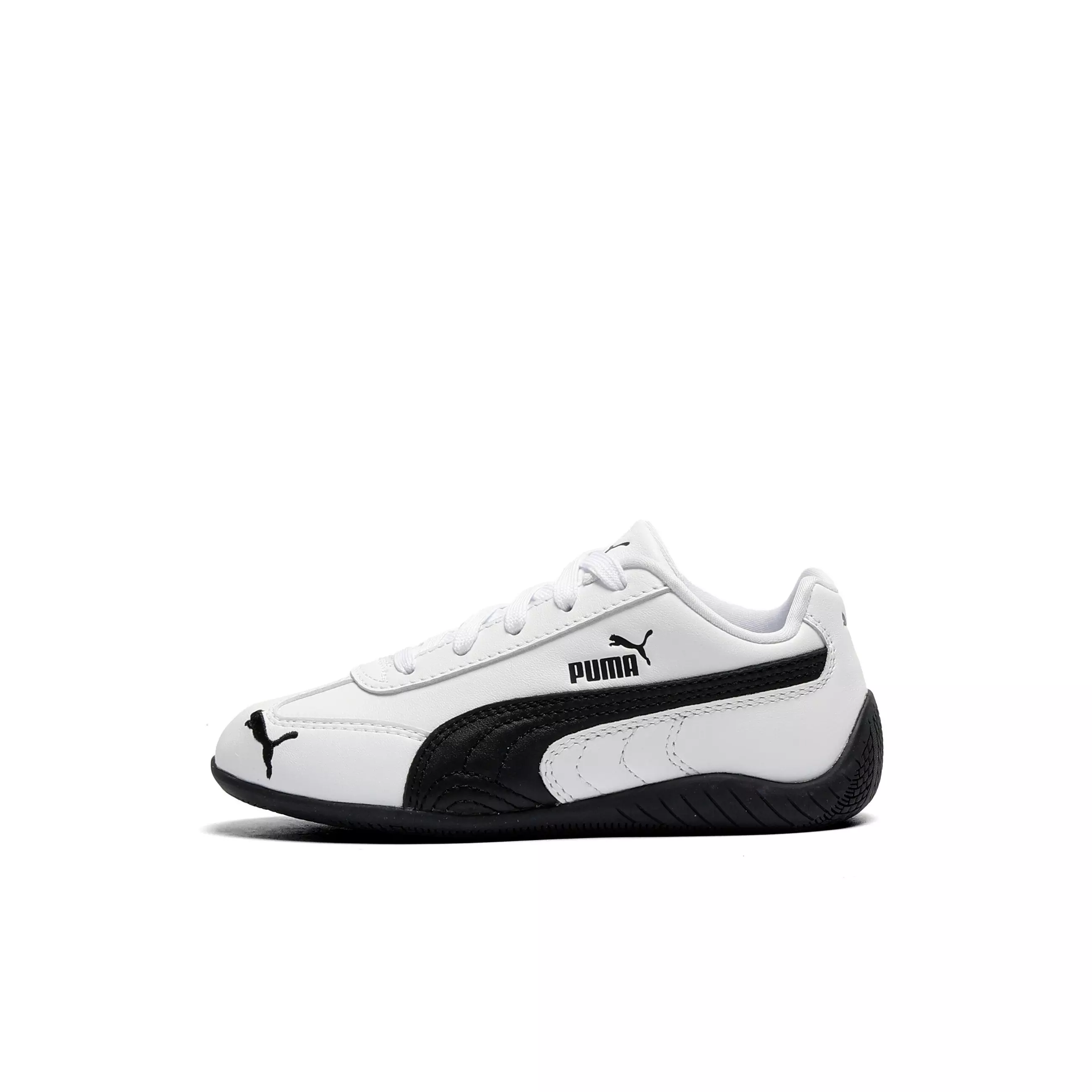 PUMA Speedcat Full Leather "PUMA White/PUMA Black" Preschool Boys' Shoe - WHITE/BLACK
