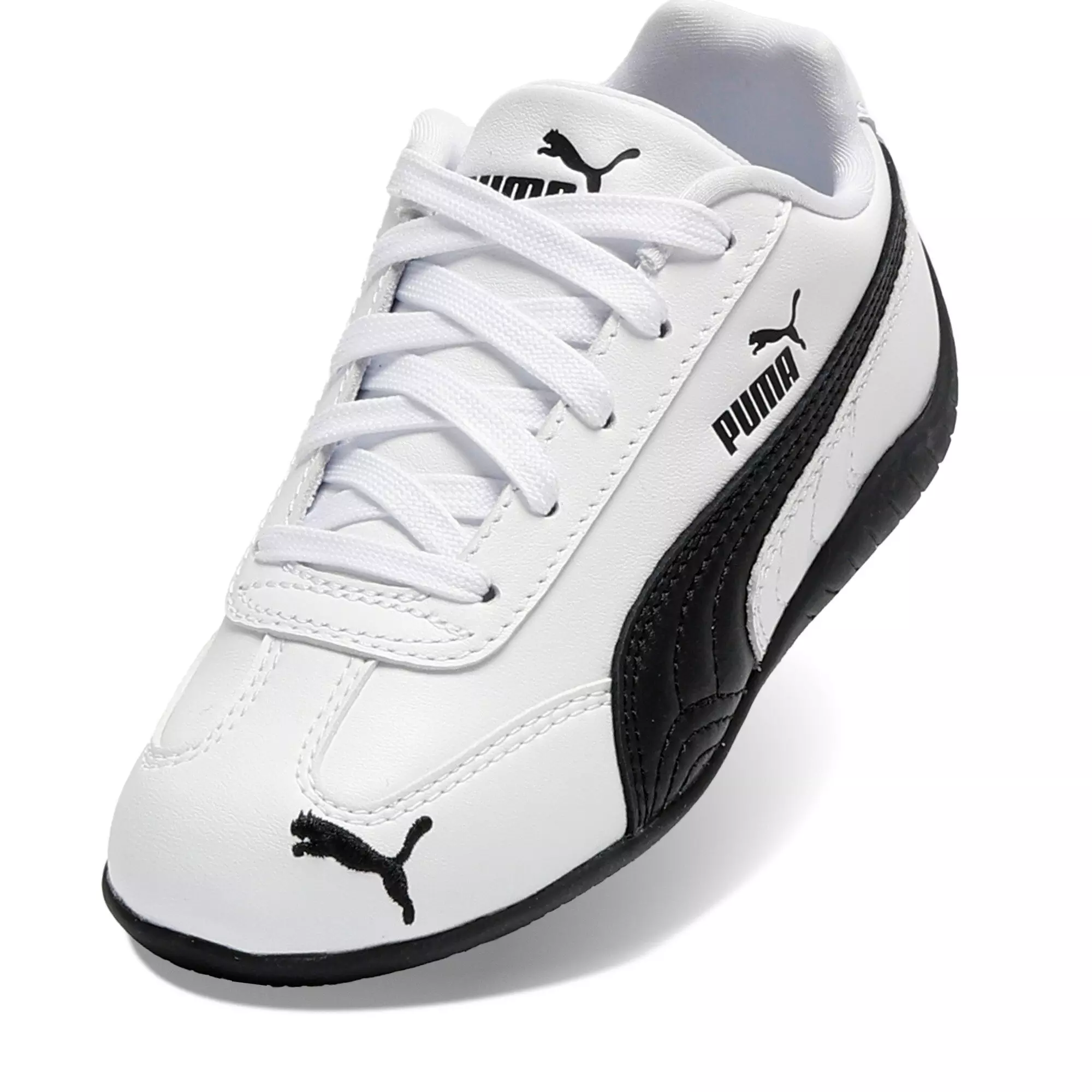 PUMA Speedcat Full Leather "PUMA White/PUMA Black" Preschool Boys' Shoe - WHITE/BLACK