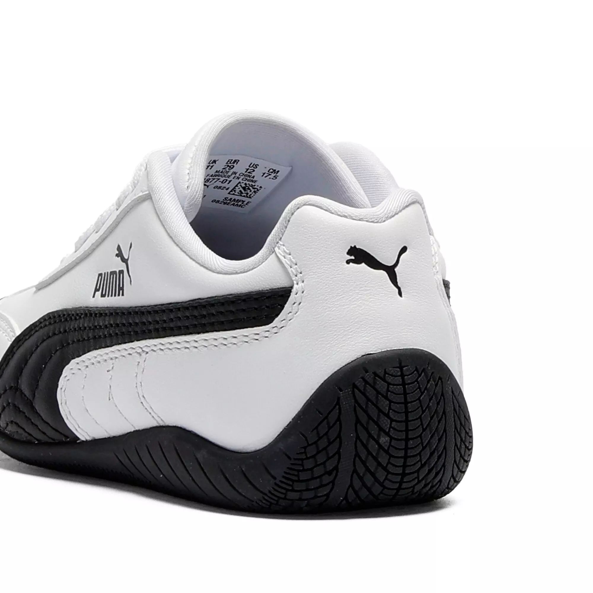 PUMA Speedcat Full Leather "PUMA White/PUMA Black" Preschool Boys' Shoe - WHITE/BLACK